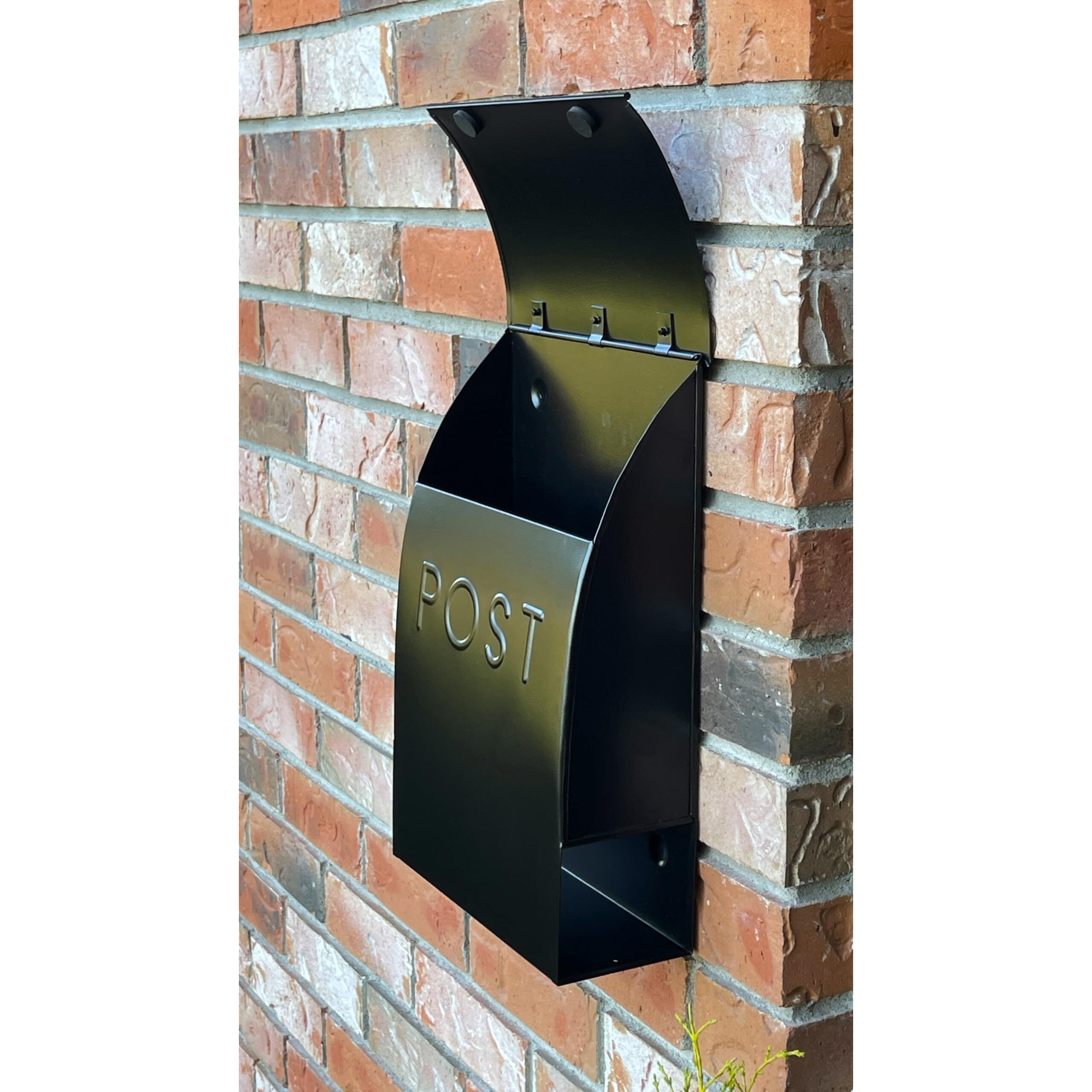 Nach Milano Pointed Rustic Metal Mailbox, Powder Coated Finish Black Mailbox, Maximum Rust Protection, Wall Mount Mailboxes For Outside, 15 X 10 X 4, Hardware Included, Mb-44902
