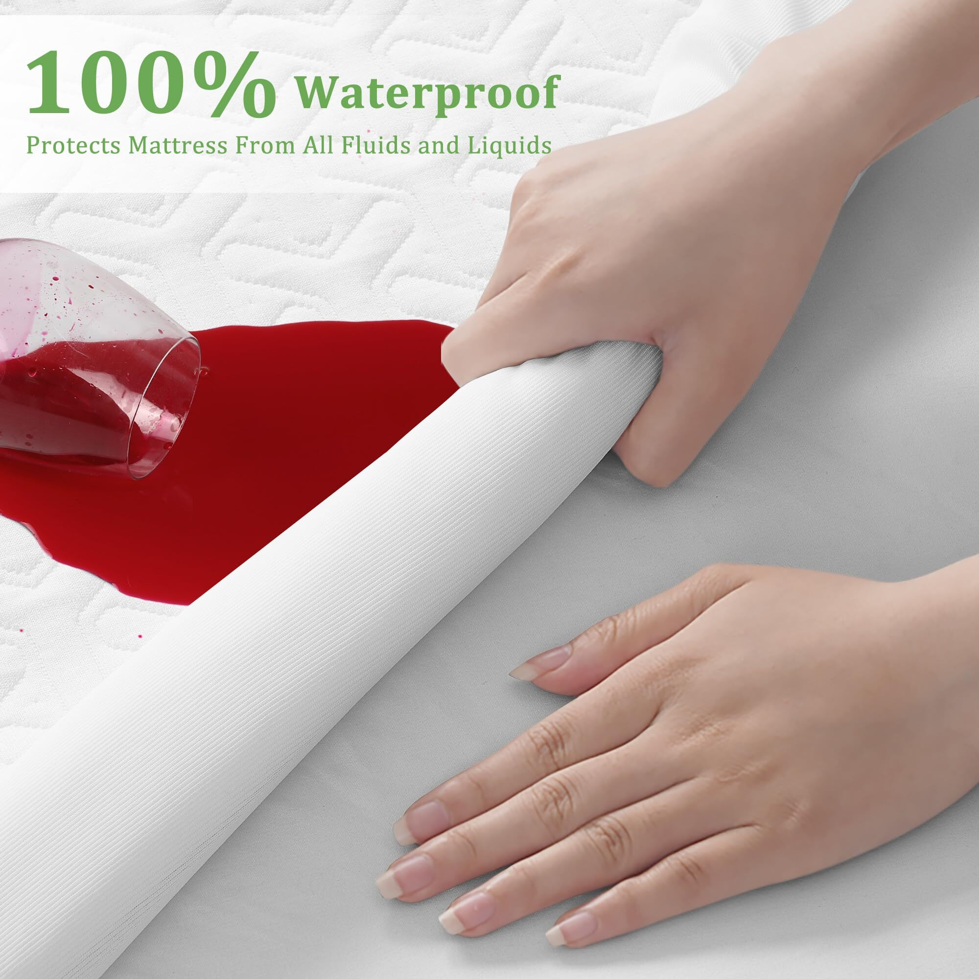 Meritlife Premium 100% Waterproof Mattress Protector Cal King Size,Cooling Breathable California King Mattress Pad Cover 3D Air Fabric,8-21"" Extra Deep Pocket,Washable,Noiseless (Beehive,Cal King)