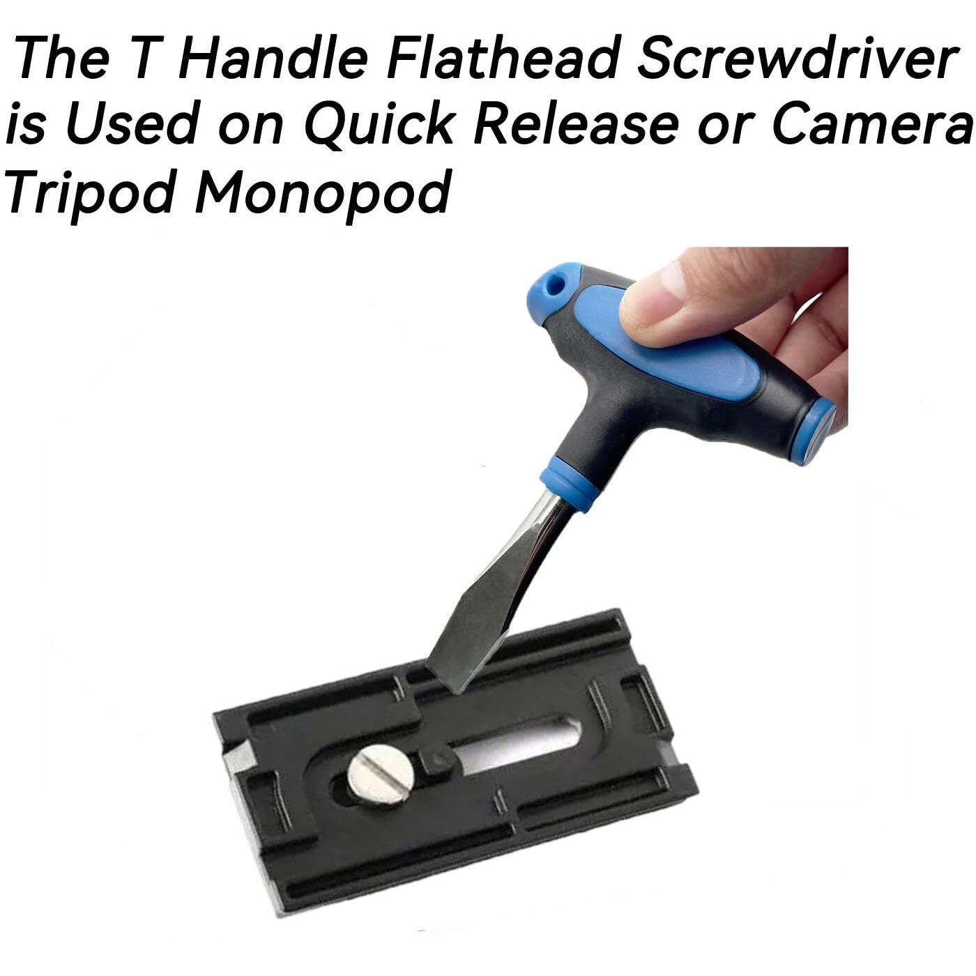 Dofedofo T Handle Flat Head Screwdriver, T Handle Flathead Screw Drivers Assembly Tool For Slotted Screw Used On Quick Release Plate Or Camera Tripod Monopod Small Flat Head Screwdriver (New 10Mm)