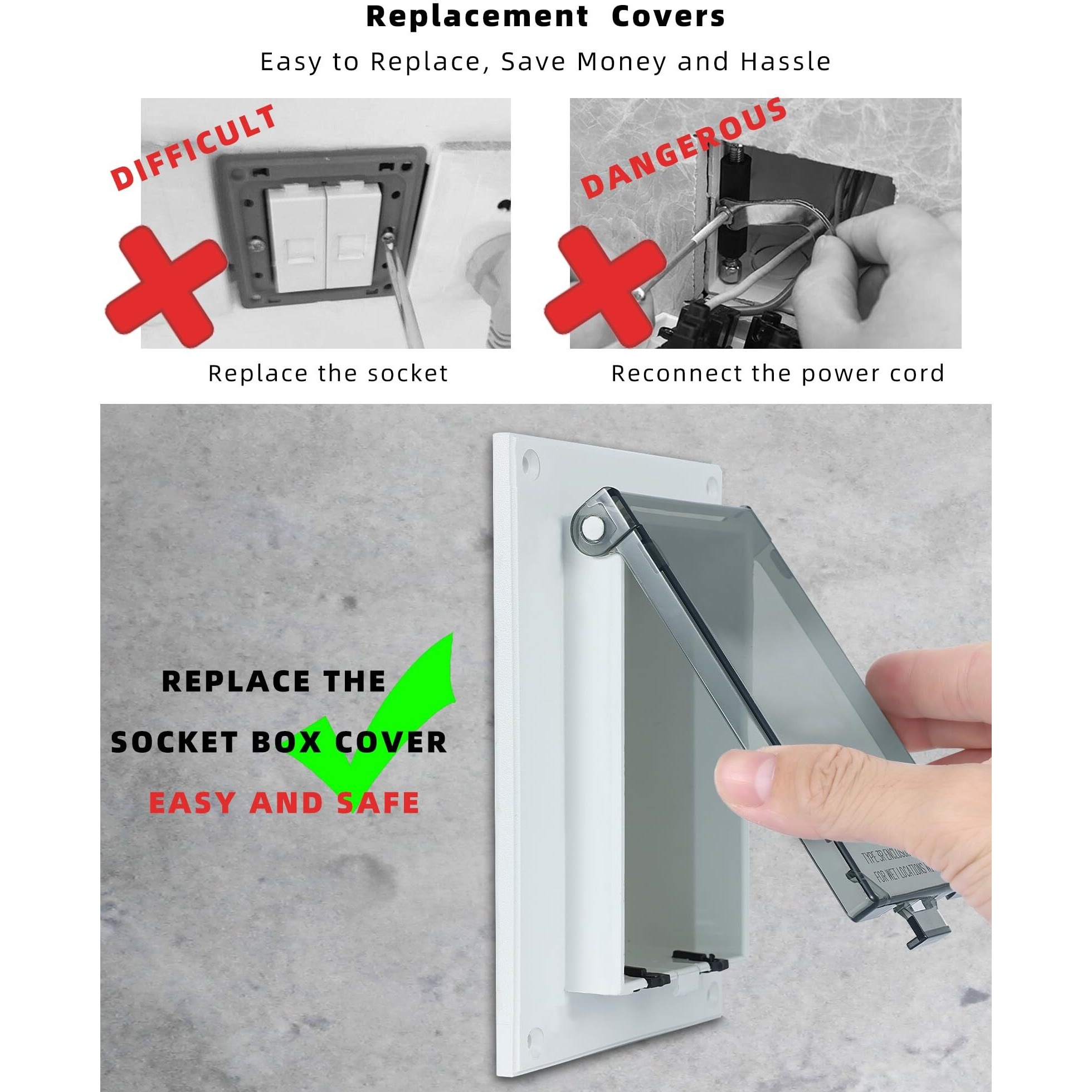 Electrical Box Replacement Cover, Dbvc-1 Extra Duty Replacement For All-Weather Use, Type 3R Enclosure Cover For Wet Locations Can Be Adapted To Dbvr1C/Dbvs1C/60Vc, Improve Electricity Safety (2)