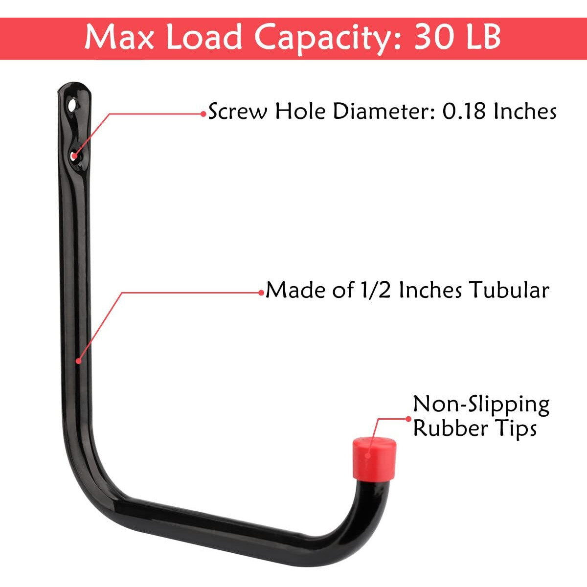 Naikozmo 8 Pack Heavy Duty Garage Storage Utility Hooks, 6.7Inch Wall Hangers Ladder Hooks For Garden Tool, Bike, Chair, Hose, Outdoor Or Indoor 6.7 X 6.7 X 0.5 Inches