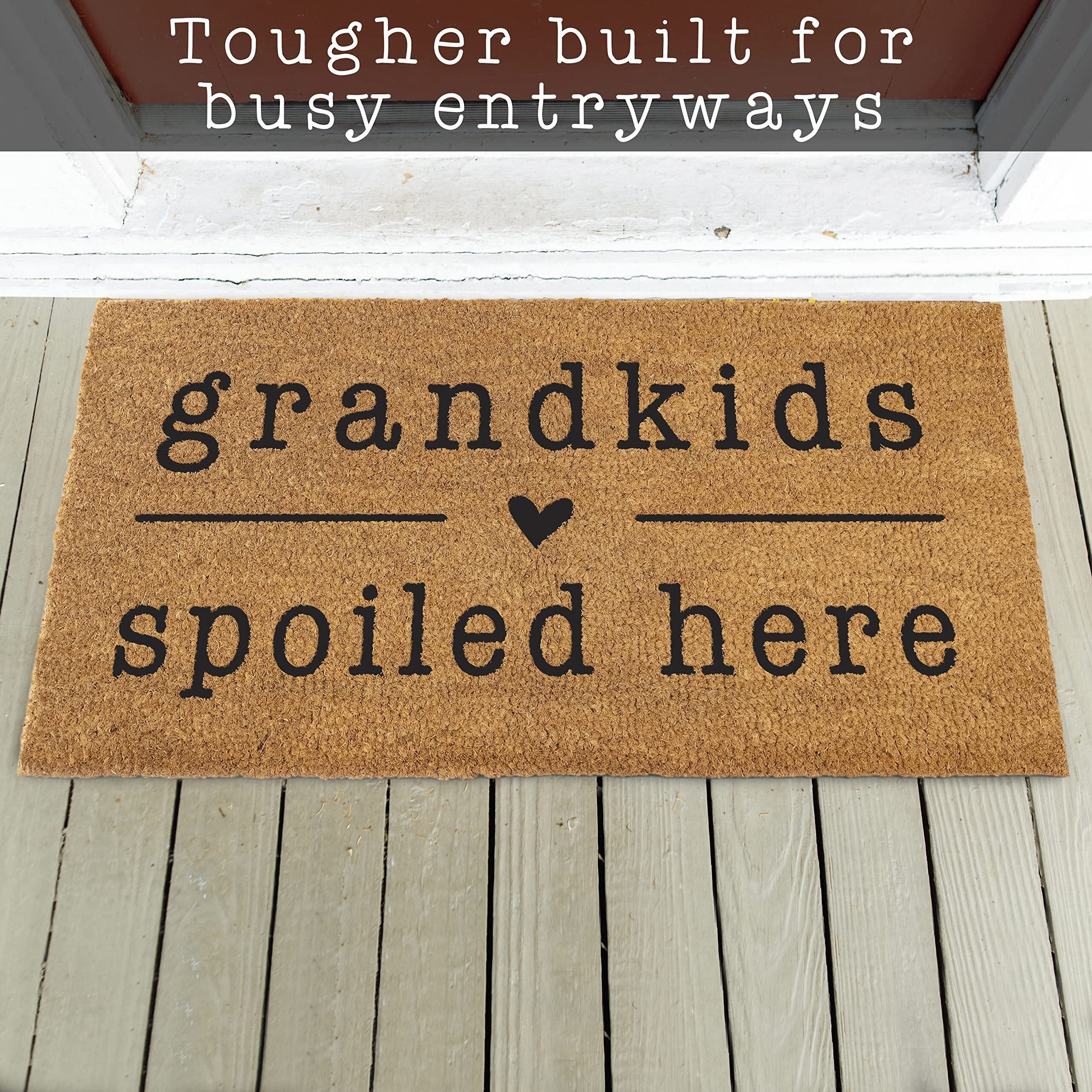 Grandkids Spoiled Here Doormat 30X17 Inch, Grandkids Welcome Doormat, Grandkids Welcome Door Mat Outdoors Funny, Welcome Grandparents Door Mat, Grandma And Grandpa Door Mat Grandkids Welcome Mat