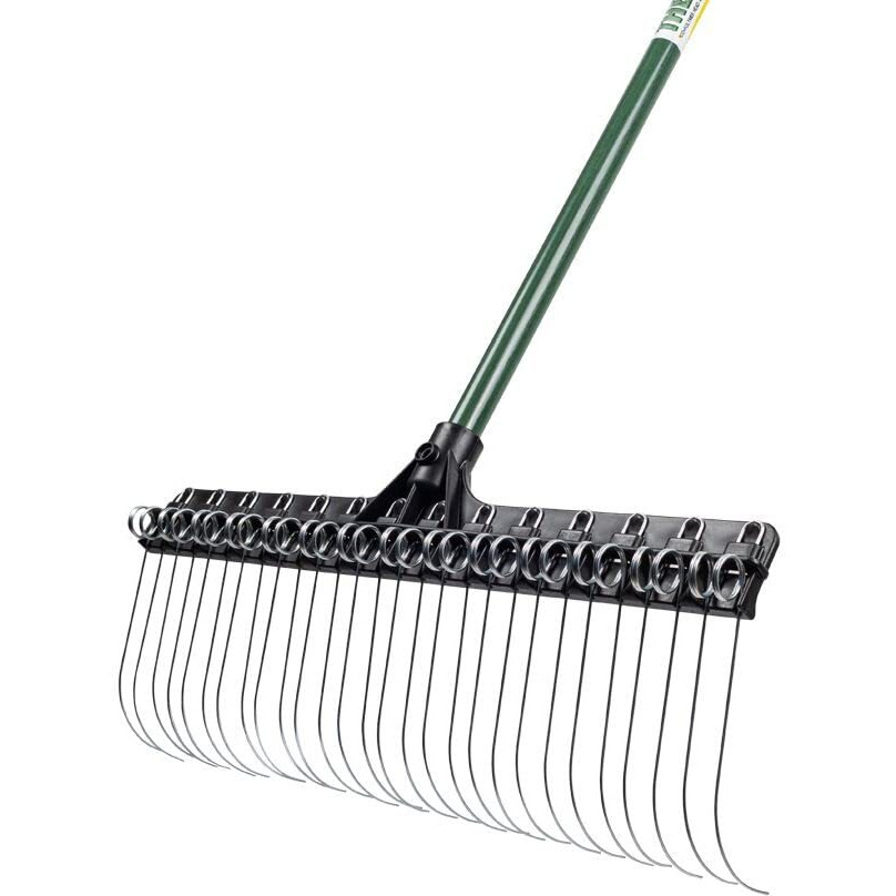 The Groundskeeper Ii Green Rake 55-Inch Lightweight Fiberglass Handle, 21-Inch Head, Durable Steel Tines For Gardening, De-Thatching Or Professional Landscaping