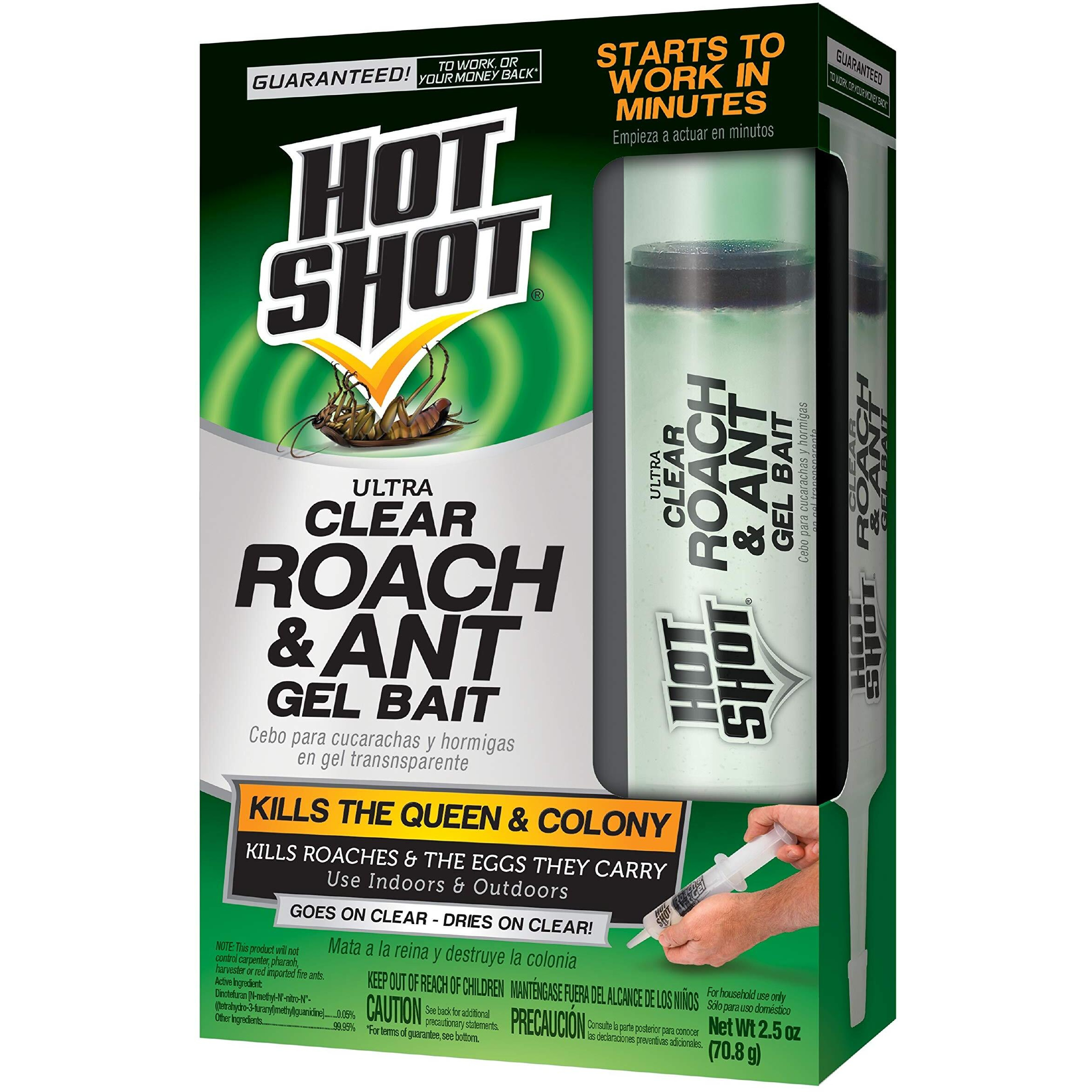 Hot Shot Ultra Clear Roach & Ant Insects Gel Bait , 2.5 Oz