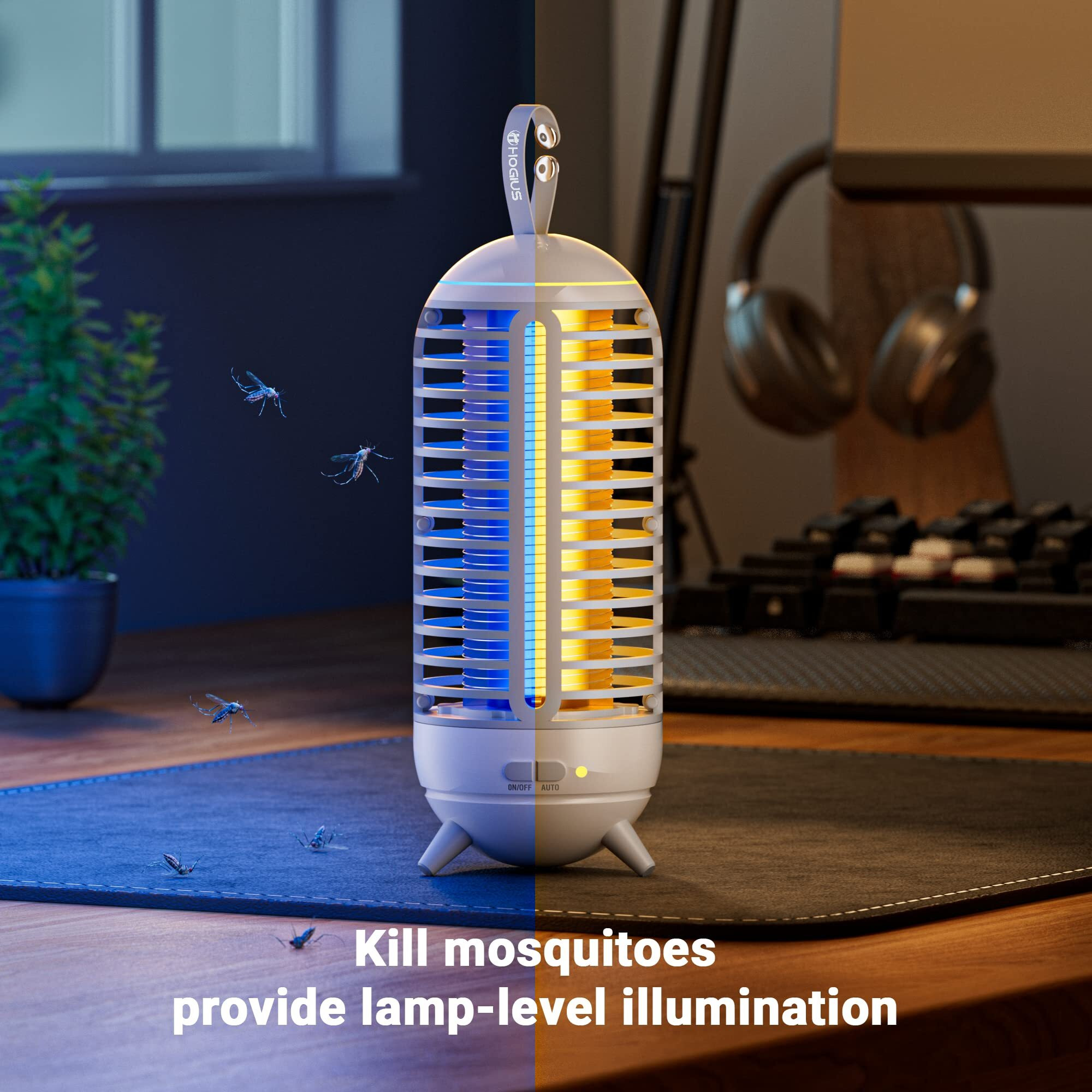 Cordless Bug Zapper Outdoor & Fly Zapper Indoor & Wireless Mosquito Zapper Portable Camping Bug Zapper Fly Trap 2500Mah Bug Zapper Electric Trap Ideal For Fly Traps (White)