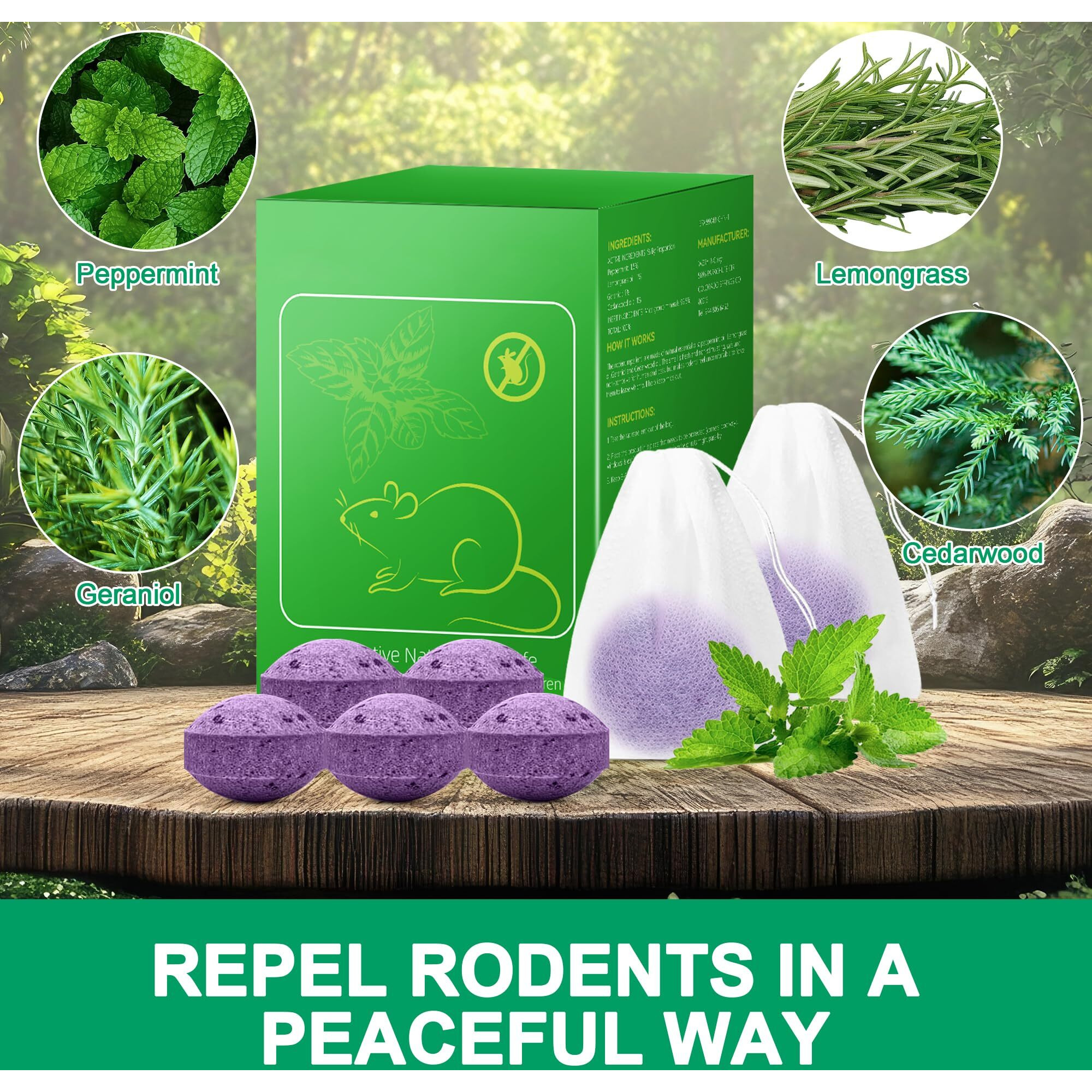 24 Pcs Mouse And Squirrel Repellent Balls, Peppermint Oil Rodent Insect Repellent Balls, Keep Mice, Rats, Squirrel Other Rodents Away, Mice Repeller For Car, Garage, Attic