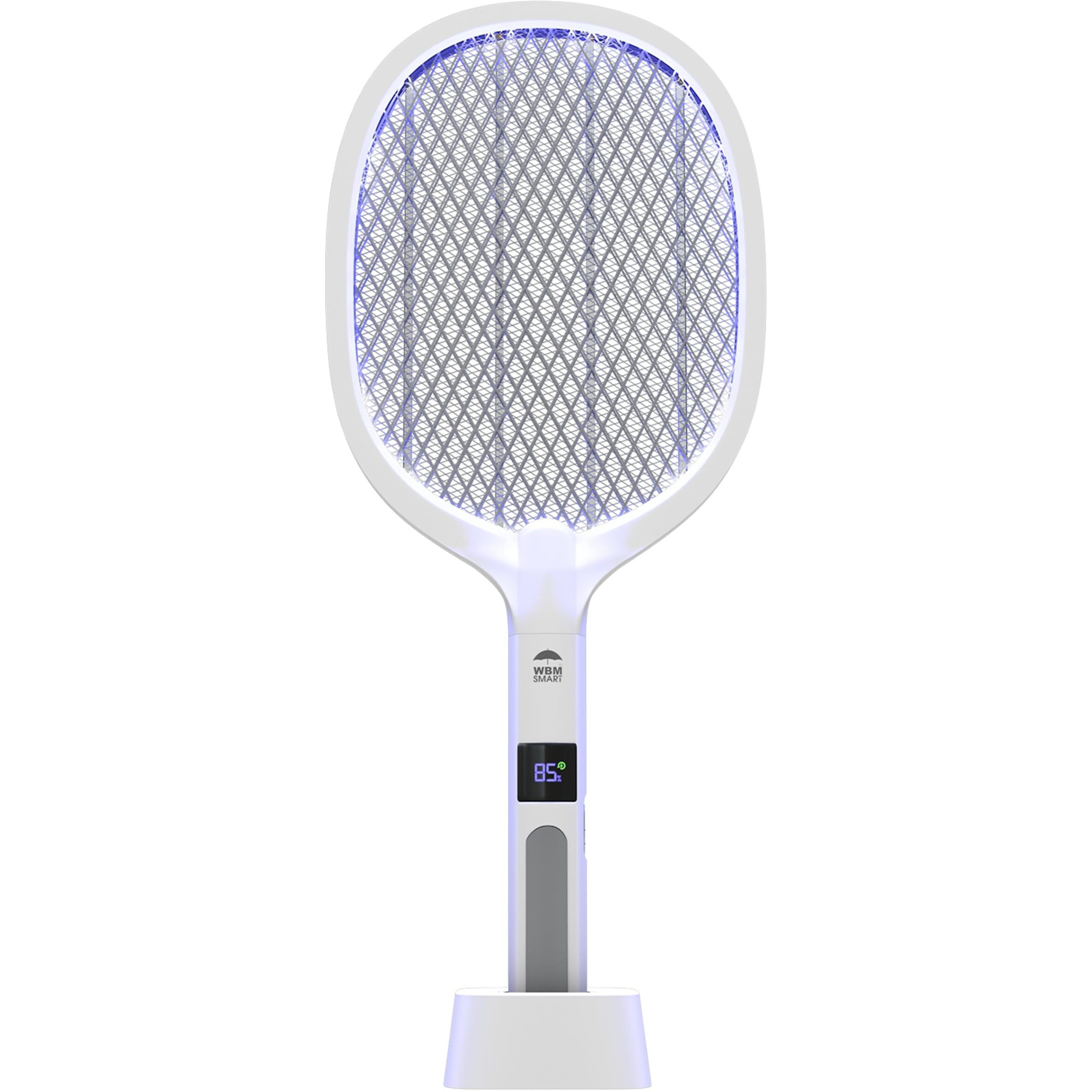 Wbm Smart 2 In 1 Electric Bug Zapper, Mosquitoes Trap Lamp & Racket, Usb Rechargeable Electric Fly Swatter For Home And Outdoor Powerful Grid 3-Layer Safety Mesh Safe To Touch