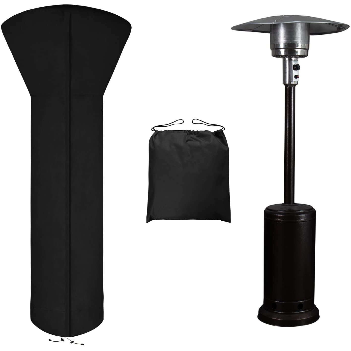 Easy-Going Patio Heater Cover With Zipper And Storage Bag, Waterproof Outdoor Heater Cover Dustproof, Uv-Resisant, Wind-Resistant (89"&quotH X 33"&quotD X 19"&quotB, Black)