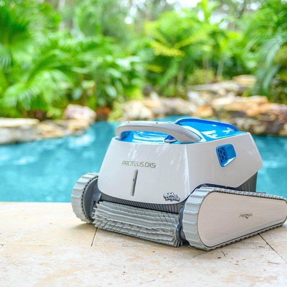 Dolphin Proteus Dx5I Wi-Fi Automatic Robotic Pool Vacuum Cleaner, Wall Climbing, Waterline Scrubber Brush, Ideal For In-Ground Pool Up To 50 Ft In Length