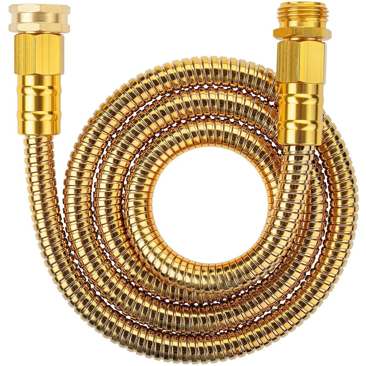 Unco- Garden Hose, 5 Feet, Stainless Steel Hose, Gold Metal Hose, Metal Garden Hose, Stainless Steel Garden Hose, Outdoor Hose, No Kink Garden Hose, Short Garden Hose, Garden Hose Metal