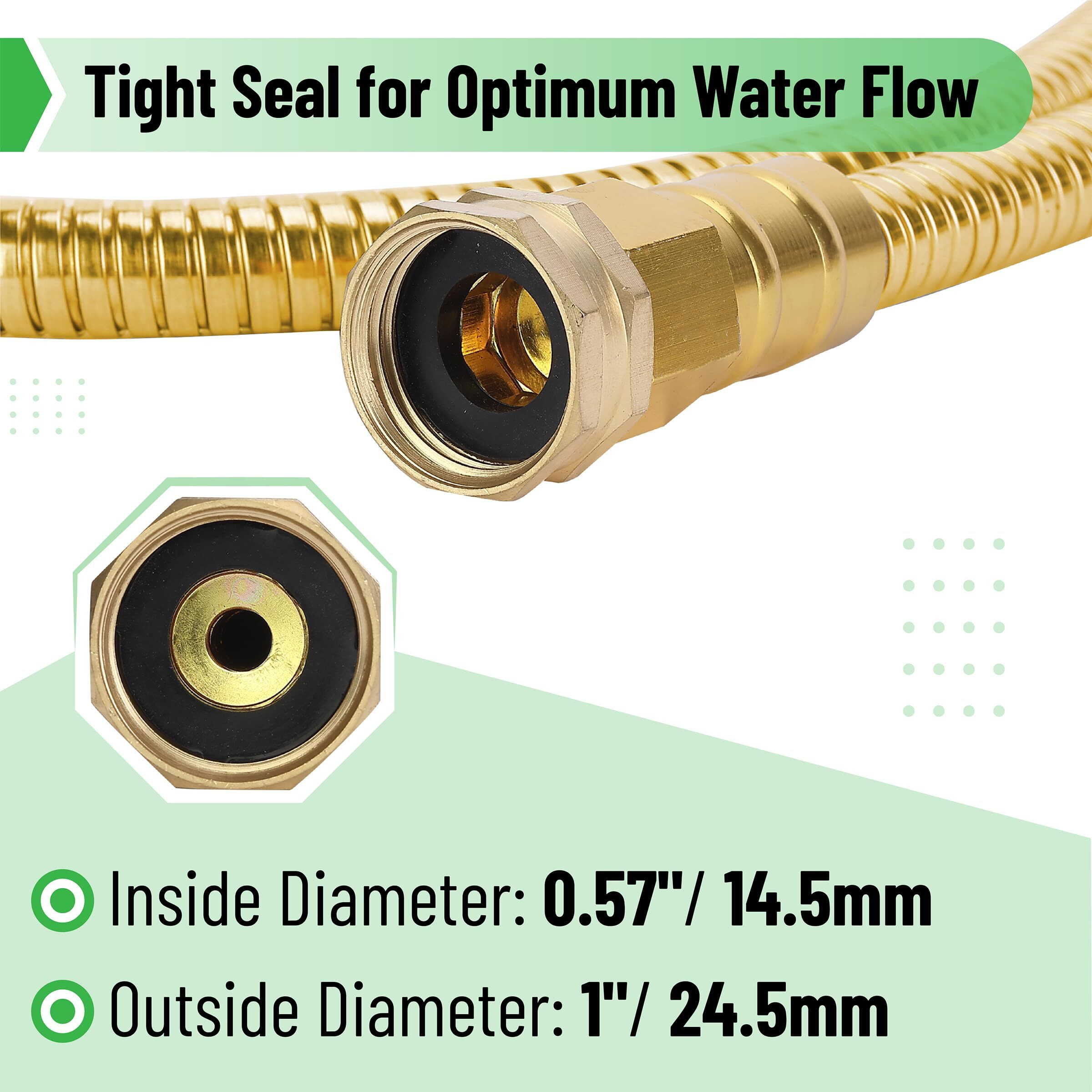 Unco- Garden Hose, 5 Feet, Stainless Steel Hose, Gold Metal Hose, Metal Garden Hose, Stainless Steel Garden Hose, Outdoor Hose, No Kink Garden Hose, Short Garden Hose, Garden Hose Metal