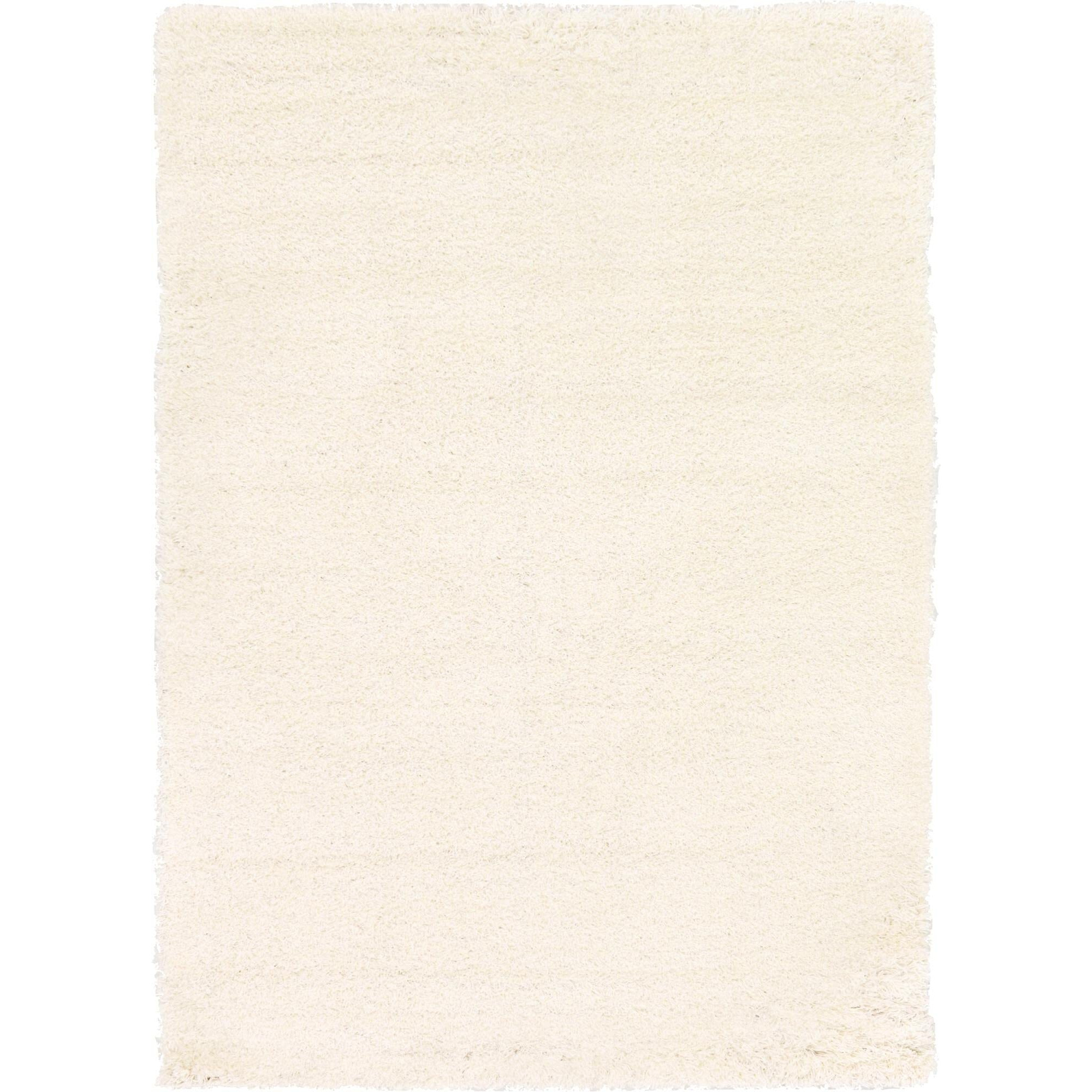 Unique Loom Solid Shag Collection Area Rug (7' 1"" X 10' Rectangle, Snow White)