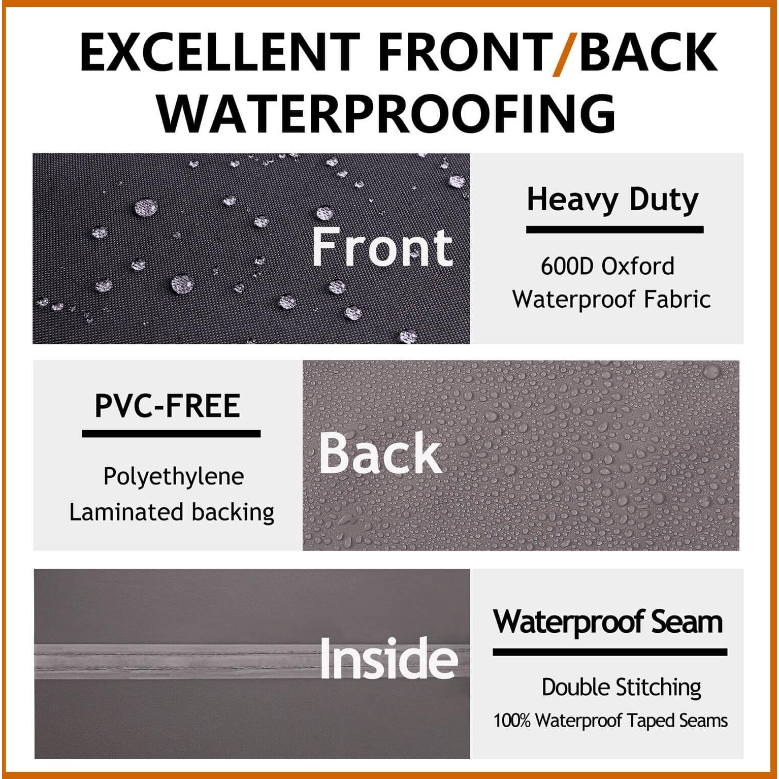 Flexiyard Heavy Duty Outdoor Sectional Sofa Cover, Waterproof 600D Patio Sectional Couch Cover, Lawn Patio Furniture Cover (Storm Grey, V-Shaped-90 X 90"")