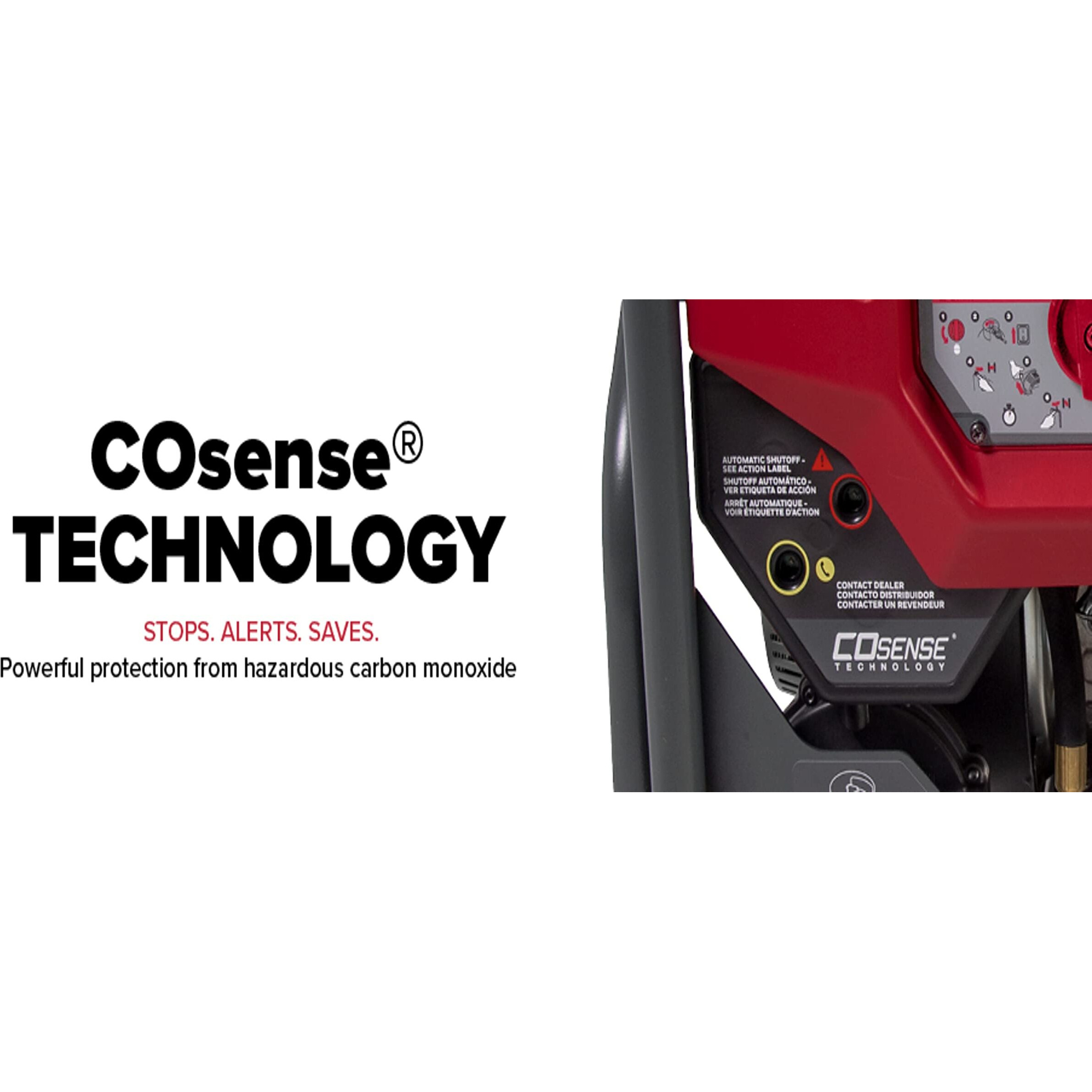 Powermate Pm4500 4,500-Watt Dual-Fuel Compatible Portable Generator - Gas And Propane - Cosense Technology - Reliable Power Solution For Home, Camping, And Emergency Backup - 49 State/Csa - Red/Black