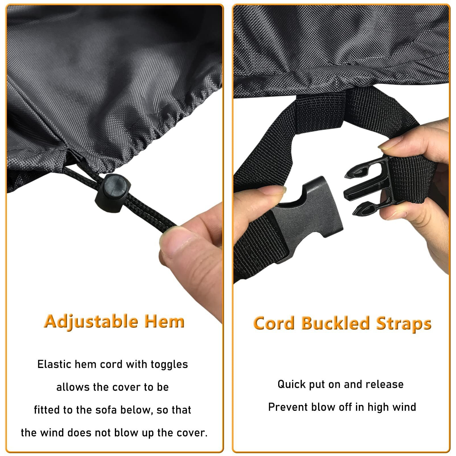 Startwo Outdoor Furniture Cover Waterproof, Patio Furniture Covers 4 Piece Set, Heavy Duty 500D Patio Furniture Set Cover For Chairs, Couch, Table Coffee, Black