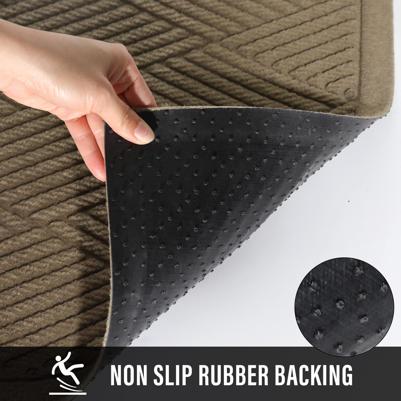 Hiyard Sturdy Front Door Mat, Absorbent Muddy Dirt Resist Welcome Door Mats Outdoor Indoor, Stain And Fade Resistant, Non-Slip Rubber Backing Low Profile Doormat For Entryway, 30  17, Beige
