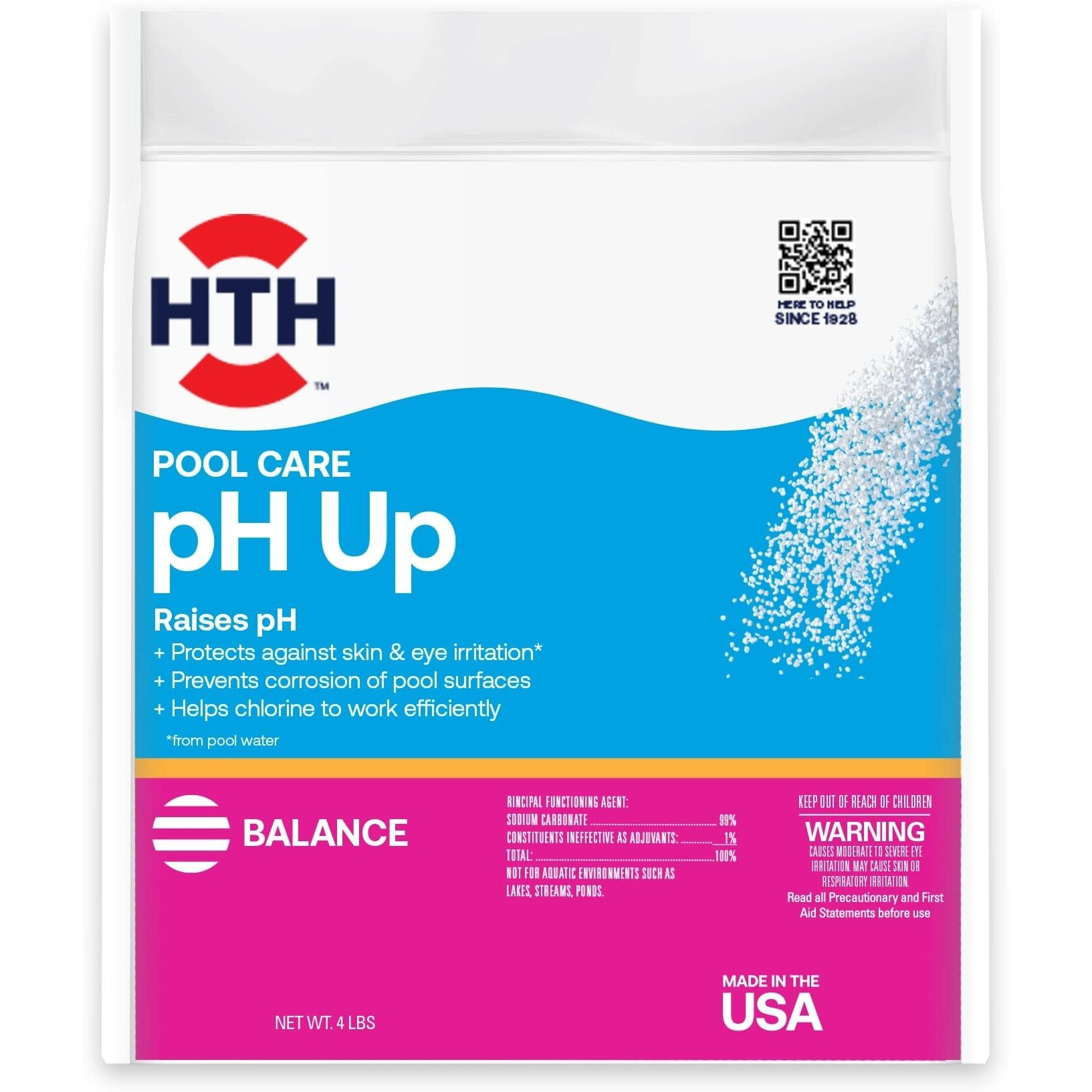 Hth 67058 Swimming Pool Care Ph Up, Raises Ph, Swimming Pool Chemical, 4 Lbs