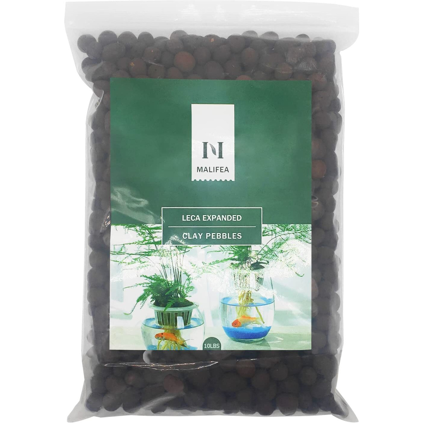 Malifea 10Lbs Leca Expanded Clay Pebbles Hydroponics Supplies For Indoor Garden Plants (10Lbs)