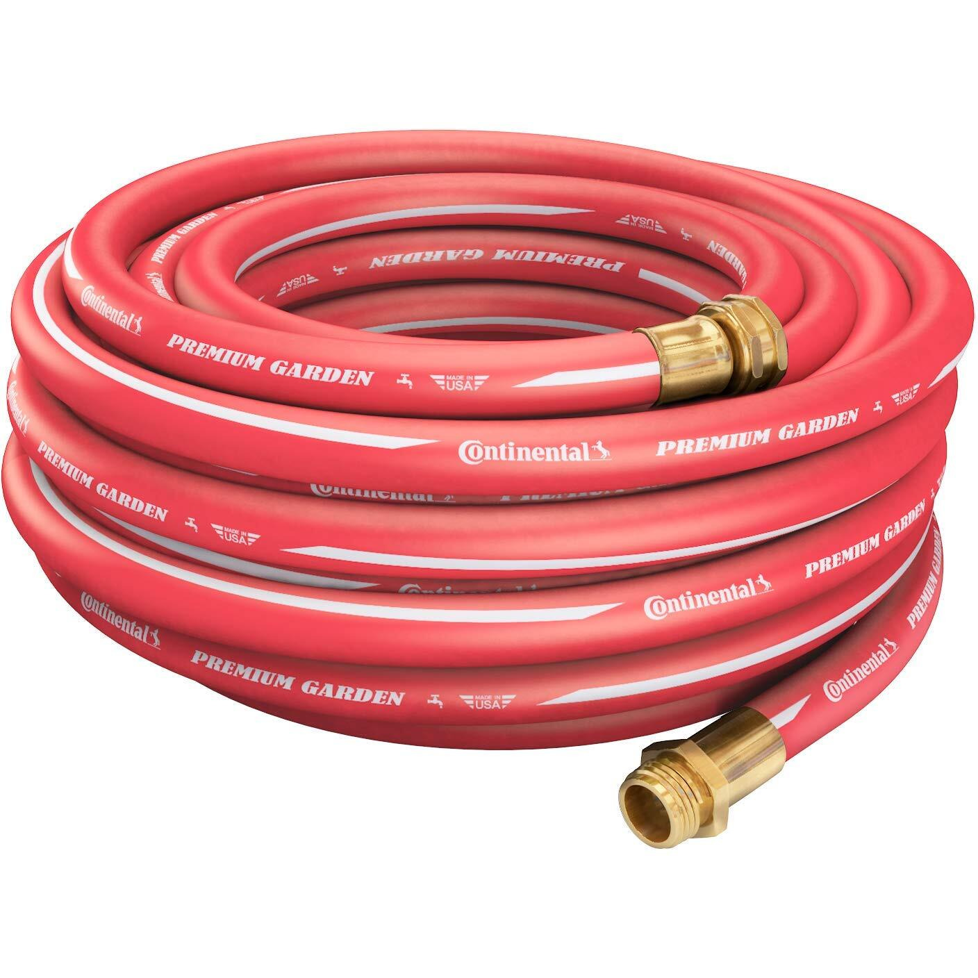 Continental Premium Garden Red Heavy Duty Hot Water Garden Hose, 5/8In Inside Diameter X 50Ft Length, Male X Female Garden Hose Thread