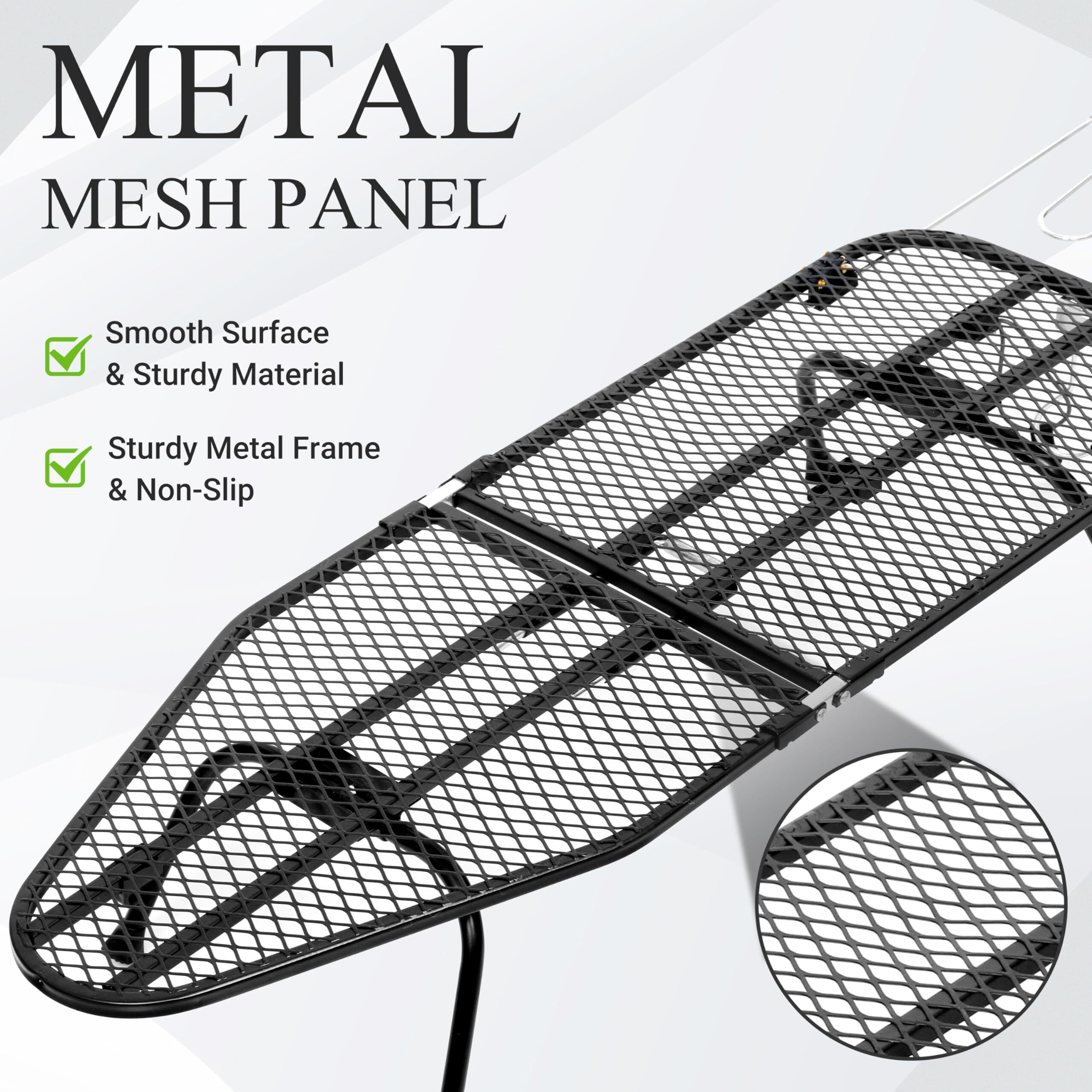 Zoes Homeware Metal Mesh Panel Tabletop Ironing Board | Foldable Iron Board | Heavy Duty Small Iron Board With Heat Resistant Cover And 100% Cotton 8Mm Thicken Pad | 31.5"&quotX11.8"&quotX6.2""
