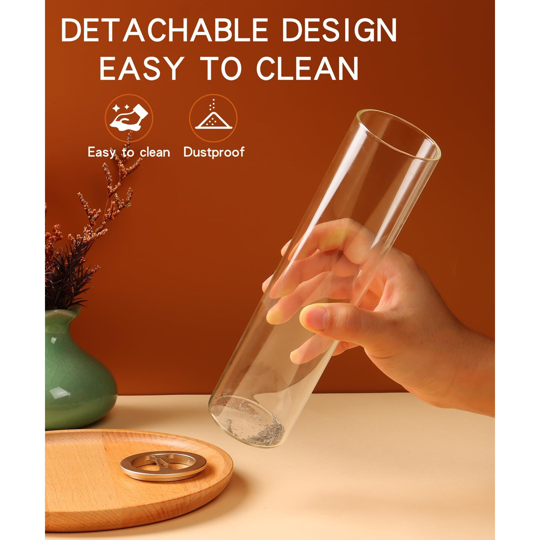 Incense Holder For Sticks [Anti-Ash Flying], Modern Insence-Stick Burner Holder With Removable Glass Ash Catcher, For Home Decor Yoga Meditation
