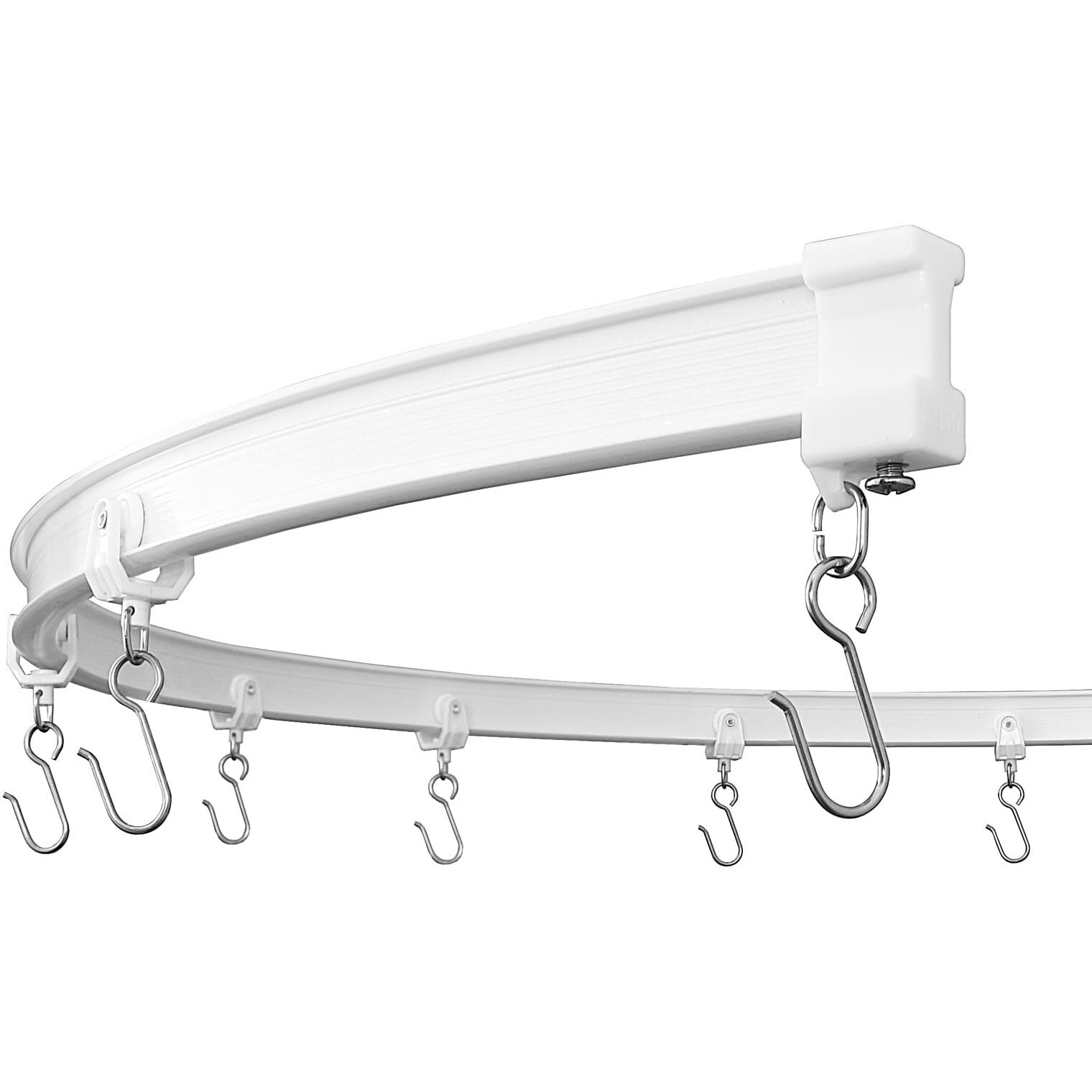 Kxlife Flexible Bendable Ceiling Curtain Track System(30 Ft), Curved Ceiling Track For Curtains, Ceiling Room Divider, Room Divider Curtain Rod White