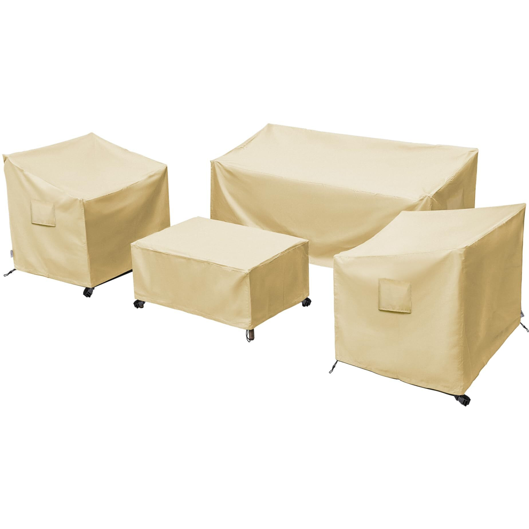 Baner Garden Patio Furniture Covers,Outdoor Furniture Cover Waterproof,Patio Furniture Set Covers For 4 Piece Outdoor Conversation Set,Patio Covers Set X-Large (Beige)