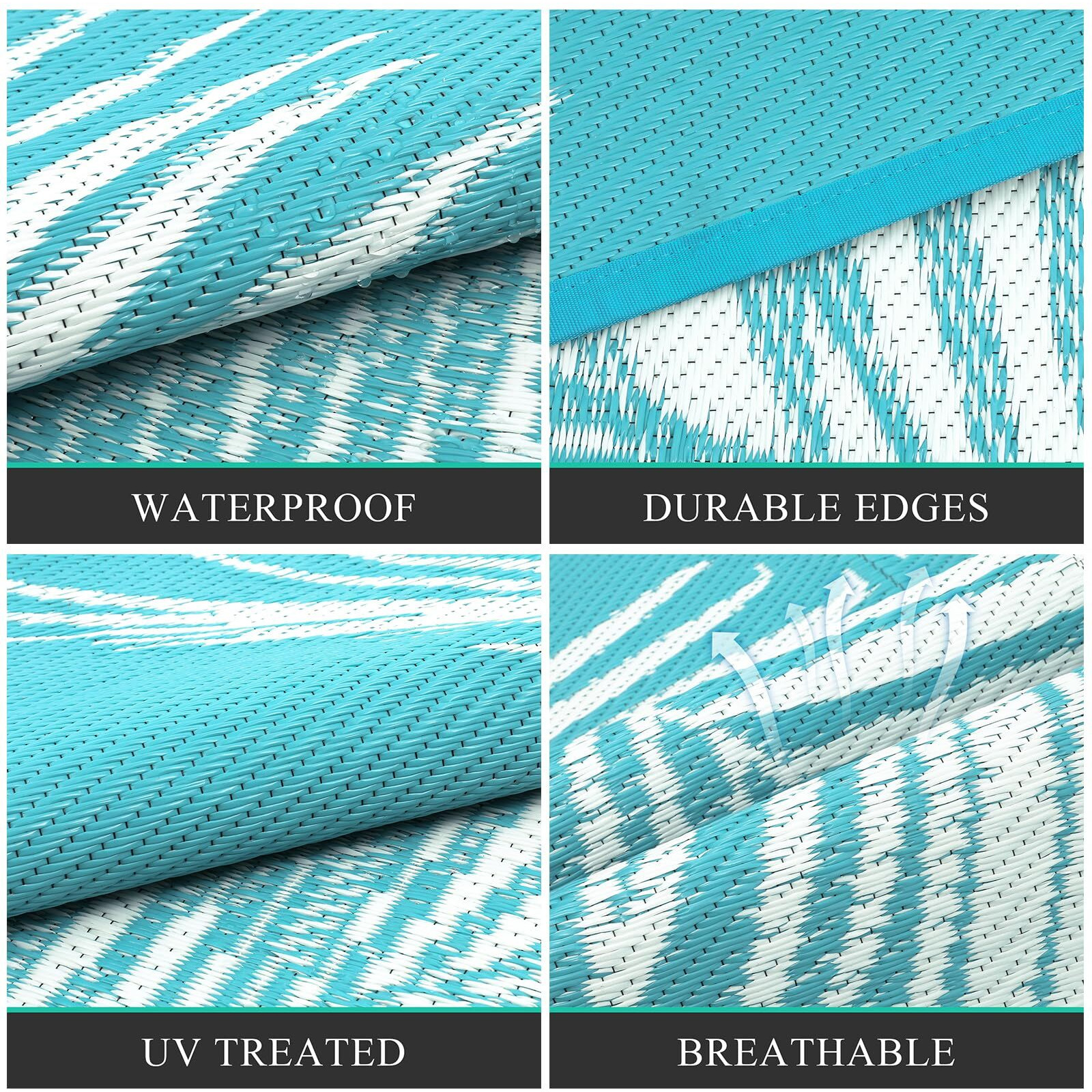 Pauwer Outdoor Rug Waterproof, 9'X12' Reversible Outdoor Plastic Straw Rug, Outdoor Patio Camping Rug Rv Mat, Indoor Outdoor Area Rugs Carpet For Patio, Rv, Picnic, Backyard, Deck, Balcony, Porch