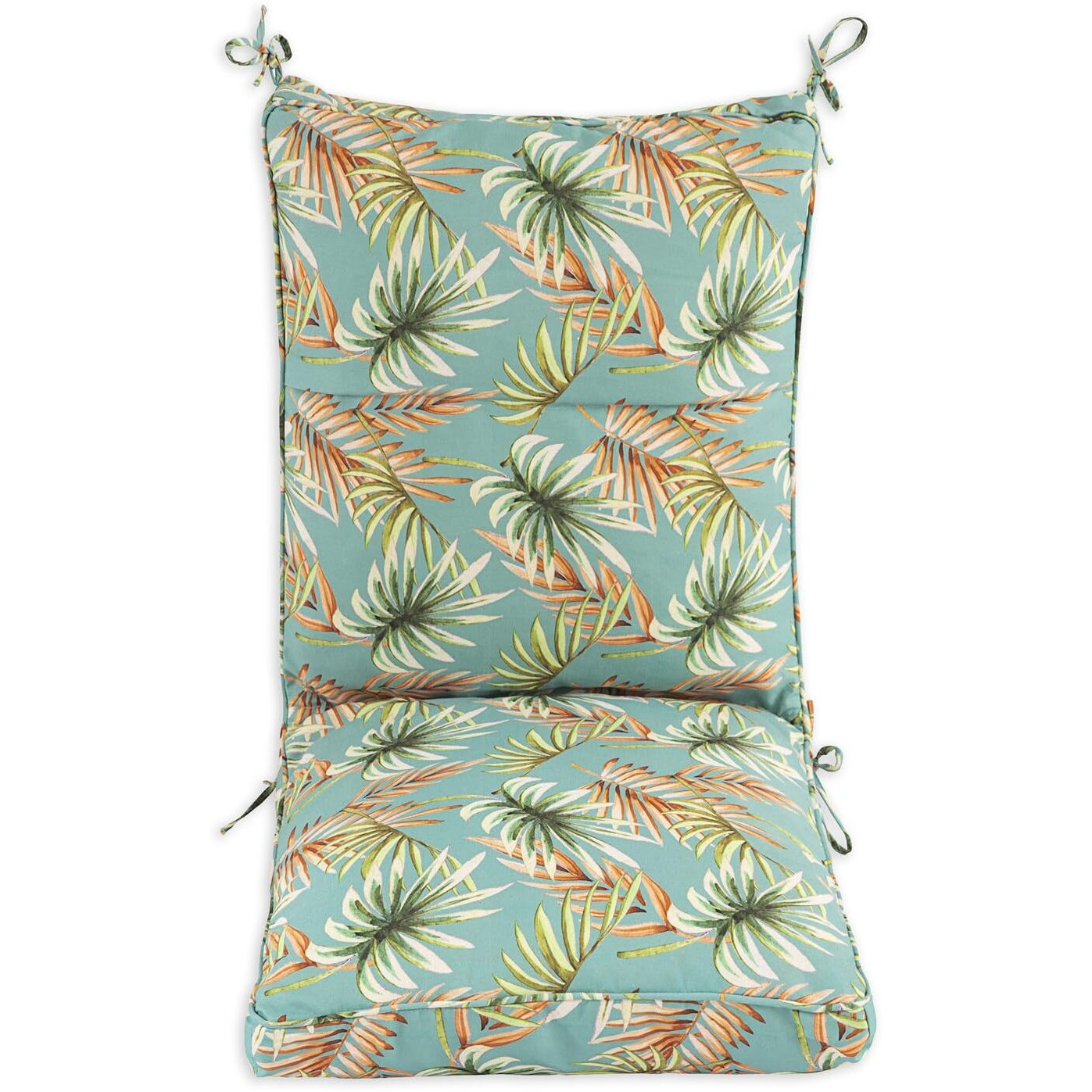 Makimoo Set Of 2 Outdoor Dining Chair Cushions, Comfort Patio Seating Cushions, 44 X21X4.5 Inch, Single Welt And Zipper, Verdant Leaf Canopy