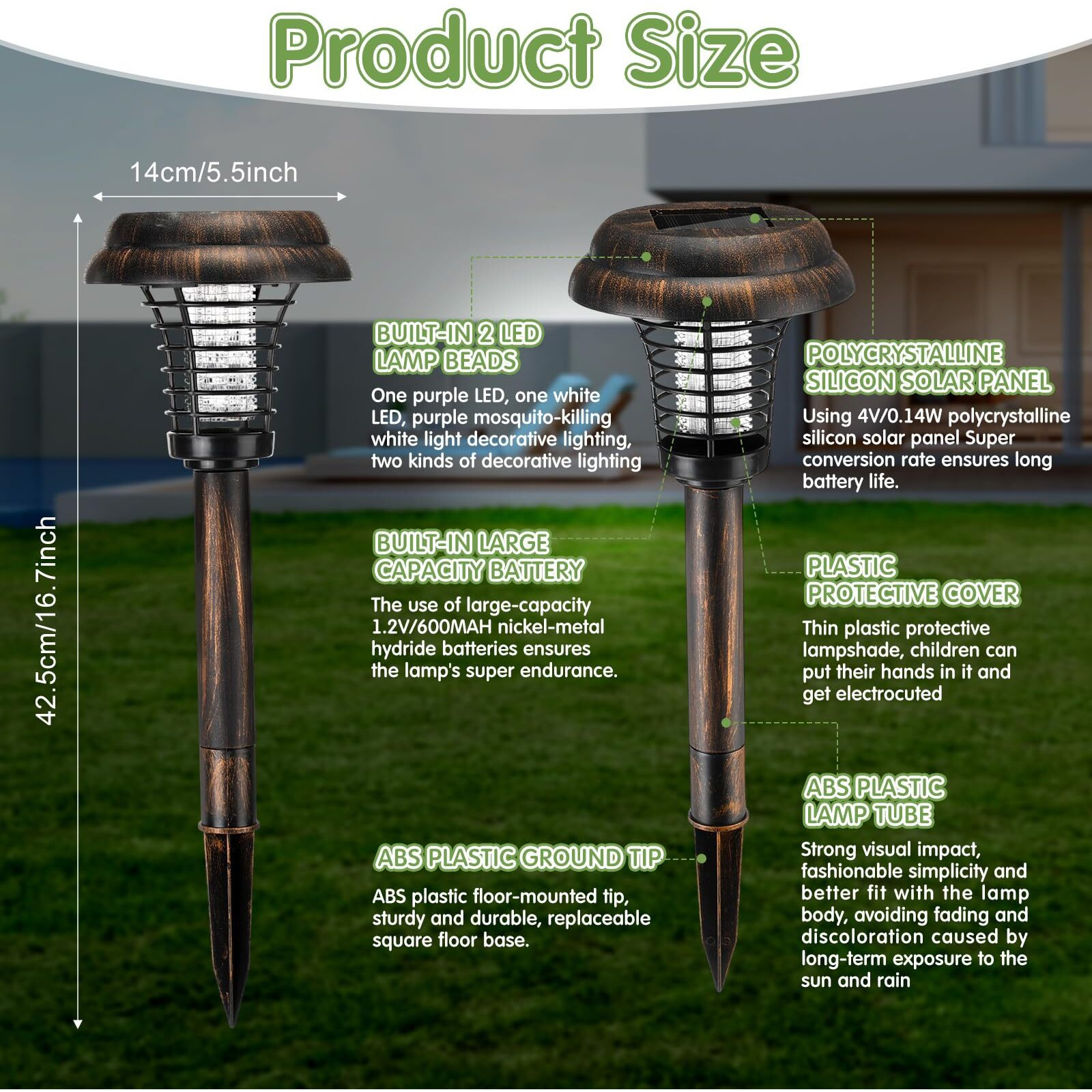 4 Pcs Solar Bug Zapper Waterproof Outdoor Mosquito Zapper Mosquito Killer And Lighting Mosquito Repellent Lamp For Indoor Outdoor Use Garden Patio, Purple And White Light (Silver, Stainless Steel)