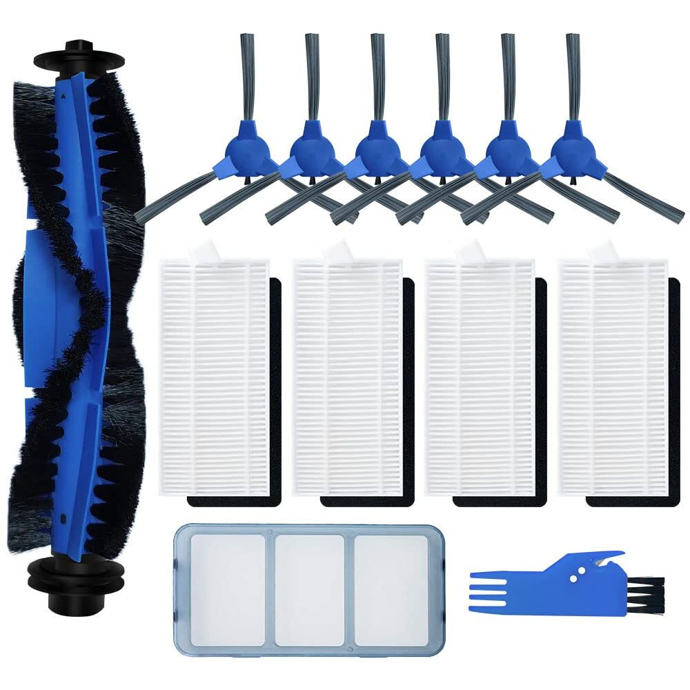 Songrui Replacement Parts For Eufy Robovac 11S, 12, 15T, 15C, 25C, 30, 30C, 35C Slim Carpet Robotic Vacuum Cleaner Hepa Filter Pre-Filter Roller Brush Spin Side Brushes Attachment (With Pre-Filter)