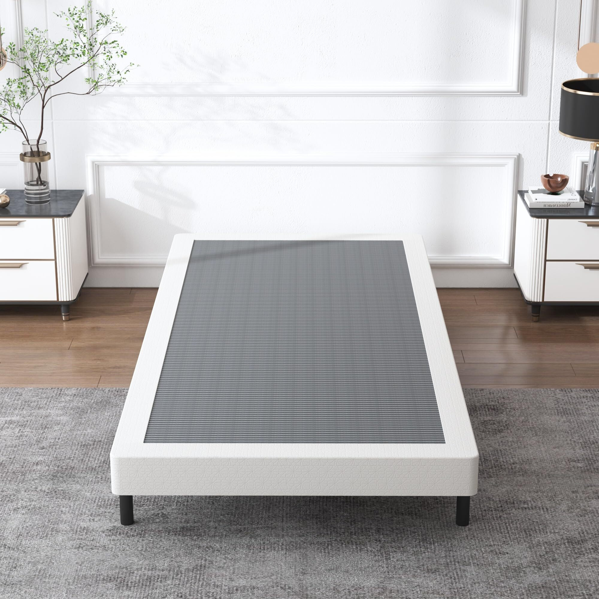 Xinxinyan Box Spring Twin 4 Inch, Heavy Duty Boxspring Twin, Sturdy Box Spring Only, Easy Assembly, Noise Free