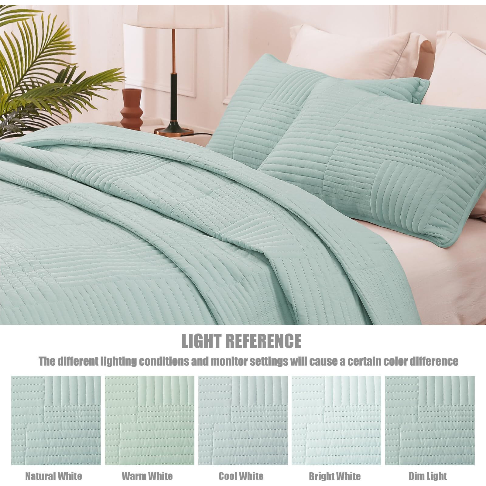 Whale Flotilla Ultra Soft California King Quilt Bedding Set, Lightweight Fall Aqua Blue Quilts Bedspreads Oversized, Ultrasonic Coverlet Bed Cover For All Seasons (1 Quilt, 2 Pillow Shams)