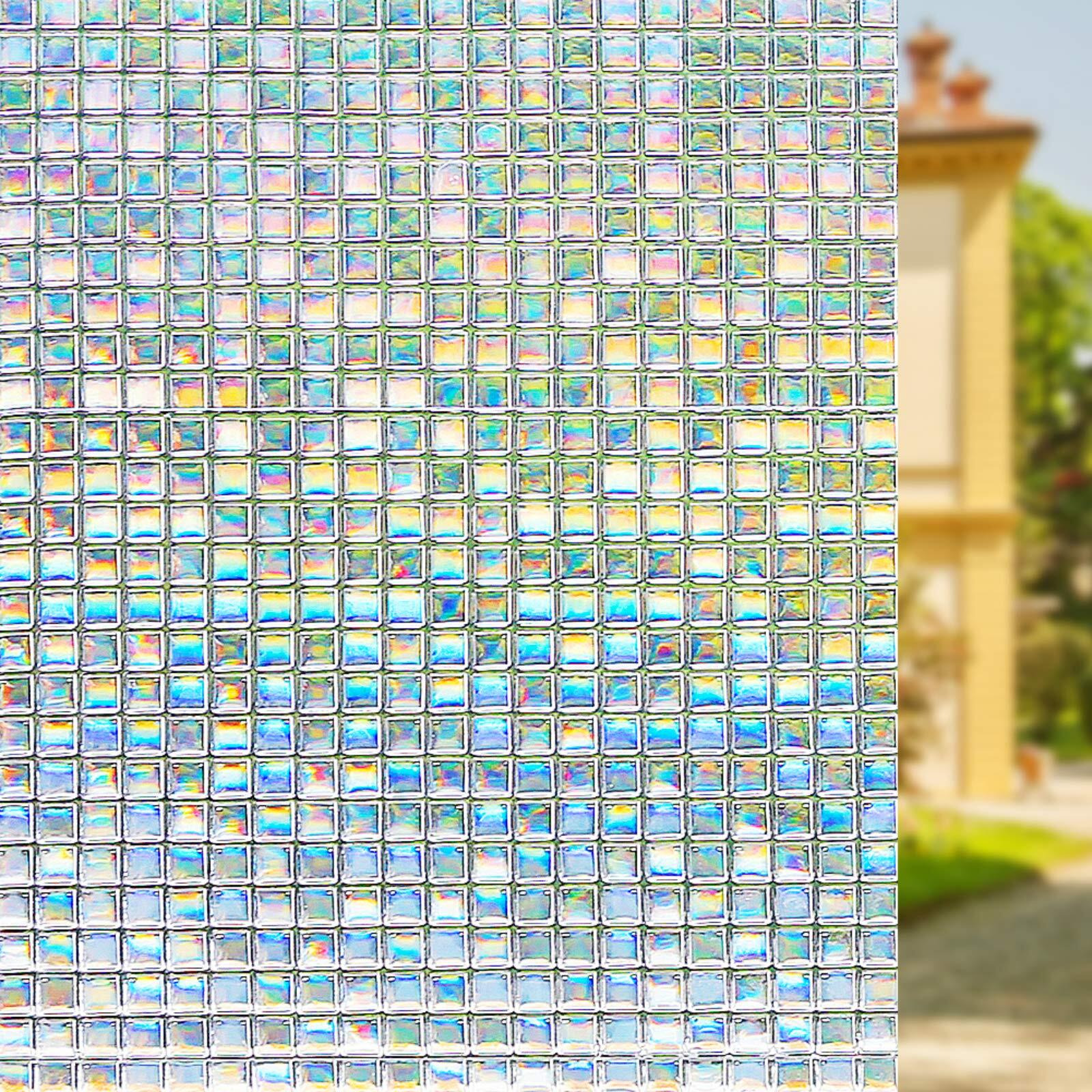 Volcanics Window Privacy Film Static Window Clings Vinyl 3D Window Decals Window Stickers Rainbow Window Film For Glass Door Home Heat Control Anti Uv 35.4 X 78.7 Inches