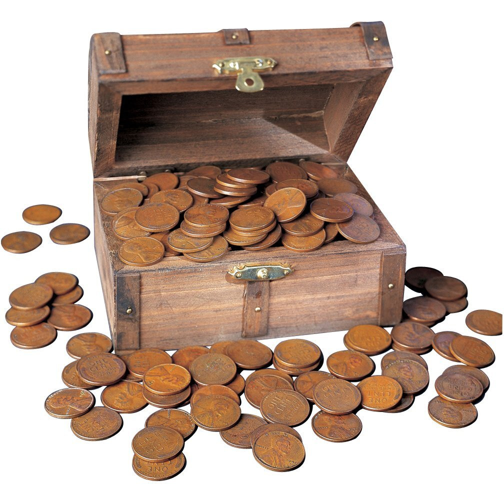 American Coin Treasures 2894 Treasure Chest Of 1 Lb Of Lincoln Wheat-Ear Pennies