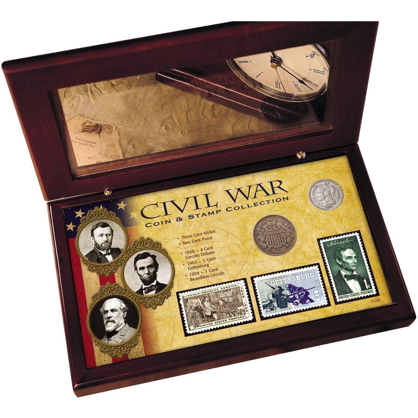 American Coin Treasures 11165 Civil War Coin & Stamp Collection Boxed Set