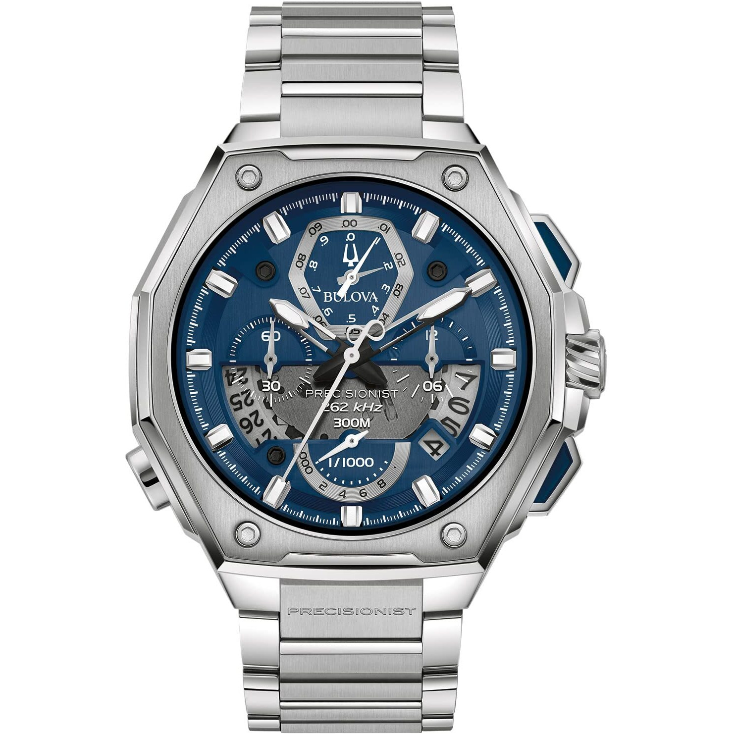 Bulova Precisionist Chronograph Blue Dial Quartz Diver's 96B349 300M Men's Watch