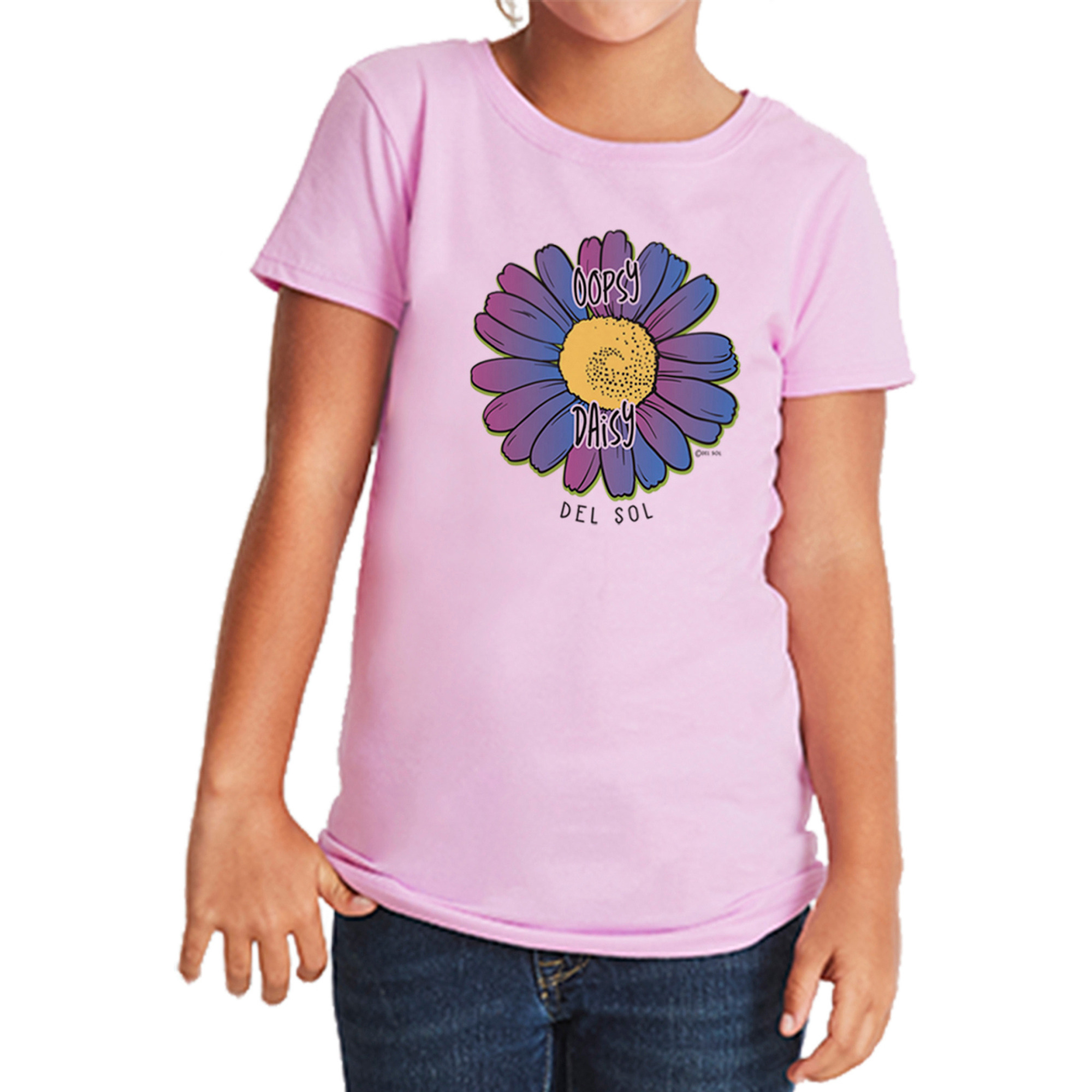 Girls Crew Tee - Oopsy Daisy - Lilac By Delsol For Women - 1 Pc T-Shirt (Ym)