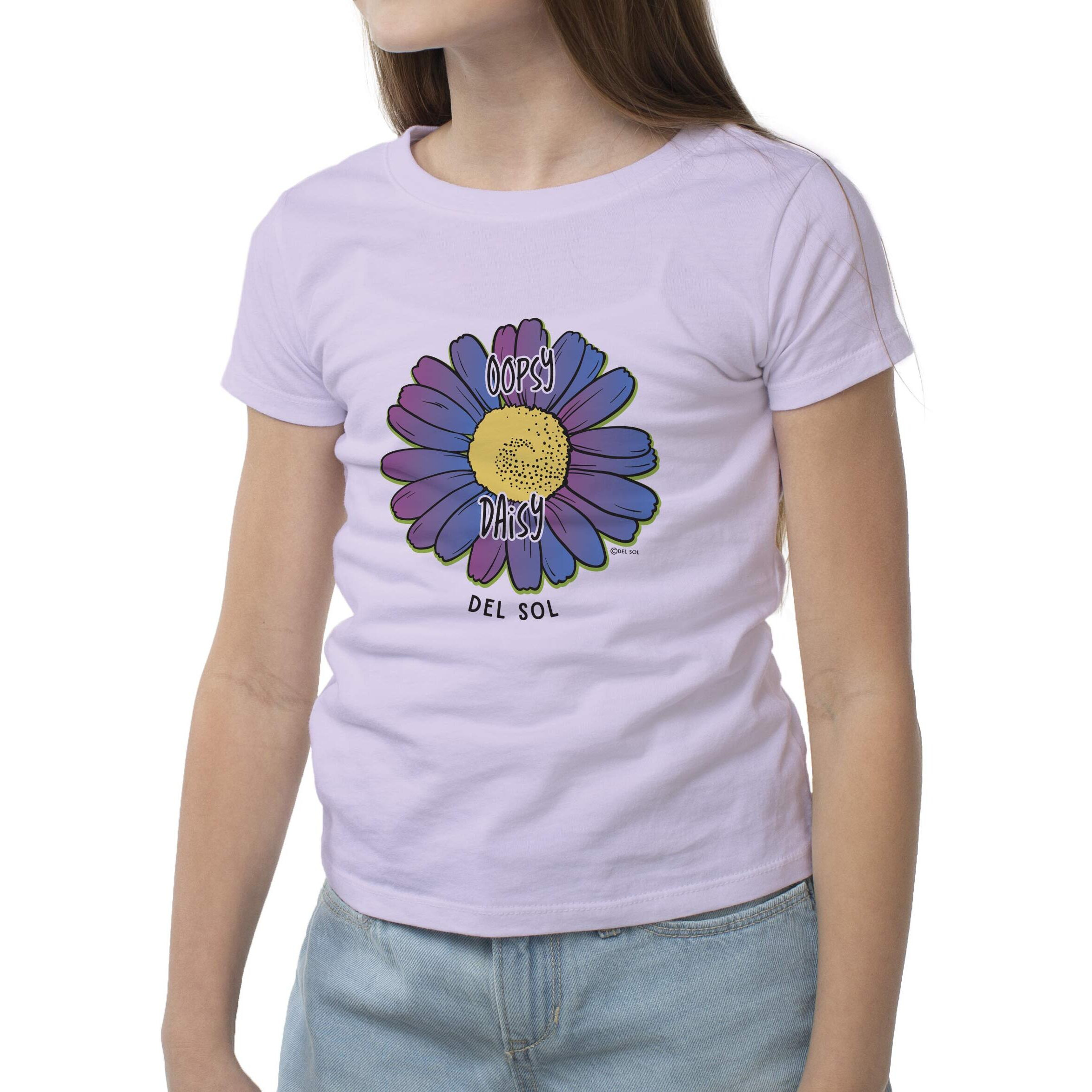 Girls Crew Tee - Oopsy Daisy - Lilac By Delsol For Women - 1 Pc T-Shirt (Ym)