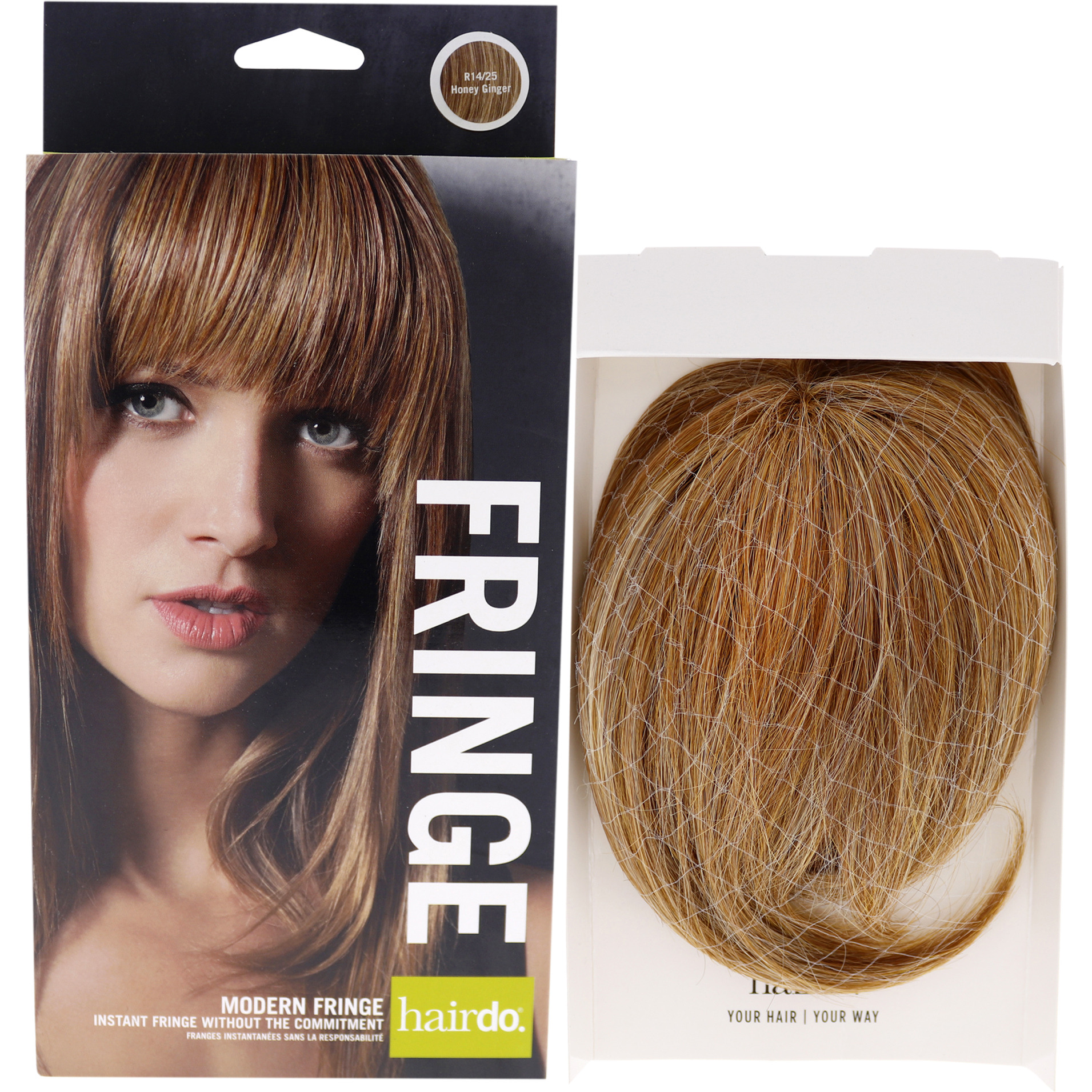 Modern Fringe Clip In Bang - R14 25 Honey Ginger By Hairdo For Women - 1 Pc Hair Extension
