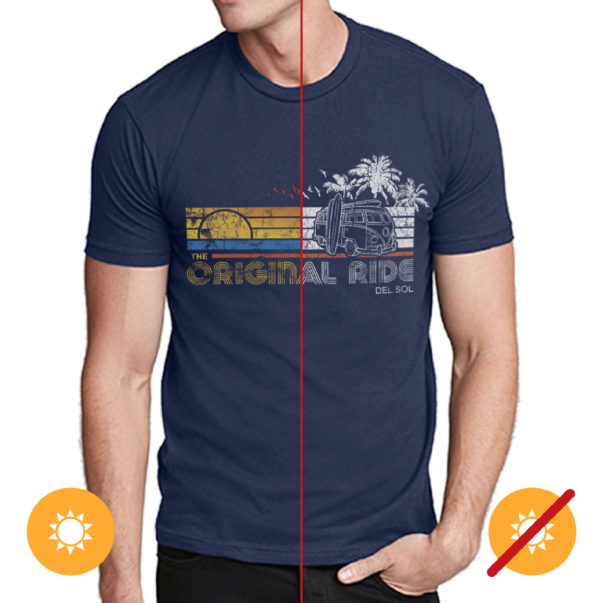 Men Crew Tee - Original Ride - Indigo By Delsol For Men - 1 Pc T-Shirt (2Xl)