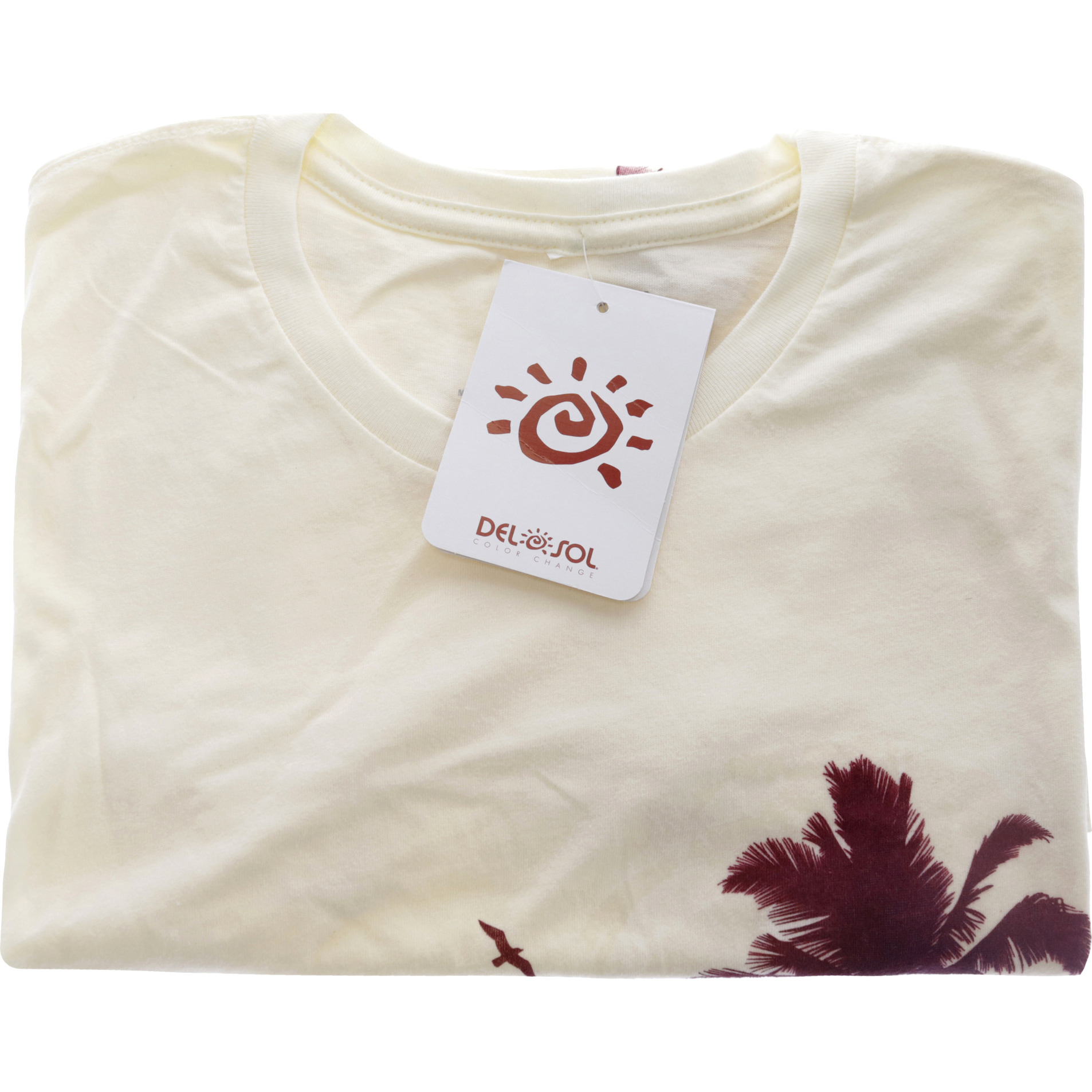Womens Boyfriend Tee - Palms And Floral Sunset By Delsol For Women - 1 Pc T-Shirt (S)