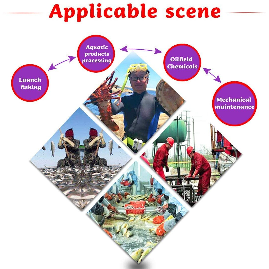 Coopache Full Arm Pond Gloves With Cotton Lining Extra Long Waterproof Gloves For Pond Cleaning Care And Machinery Industry 25-Inch (Red & Black, Medium)