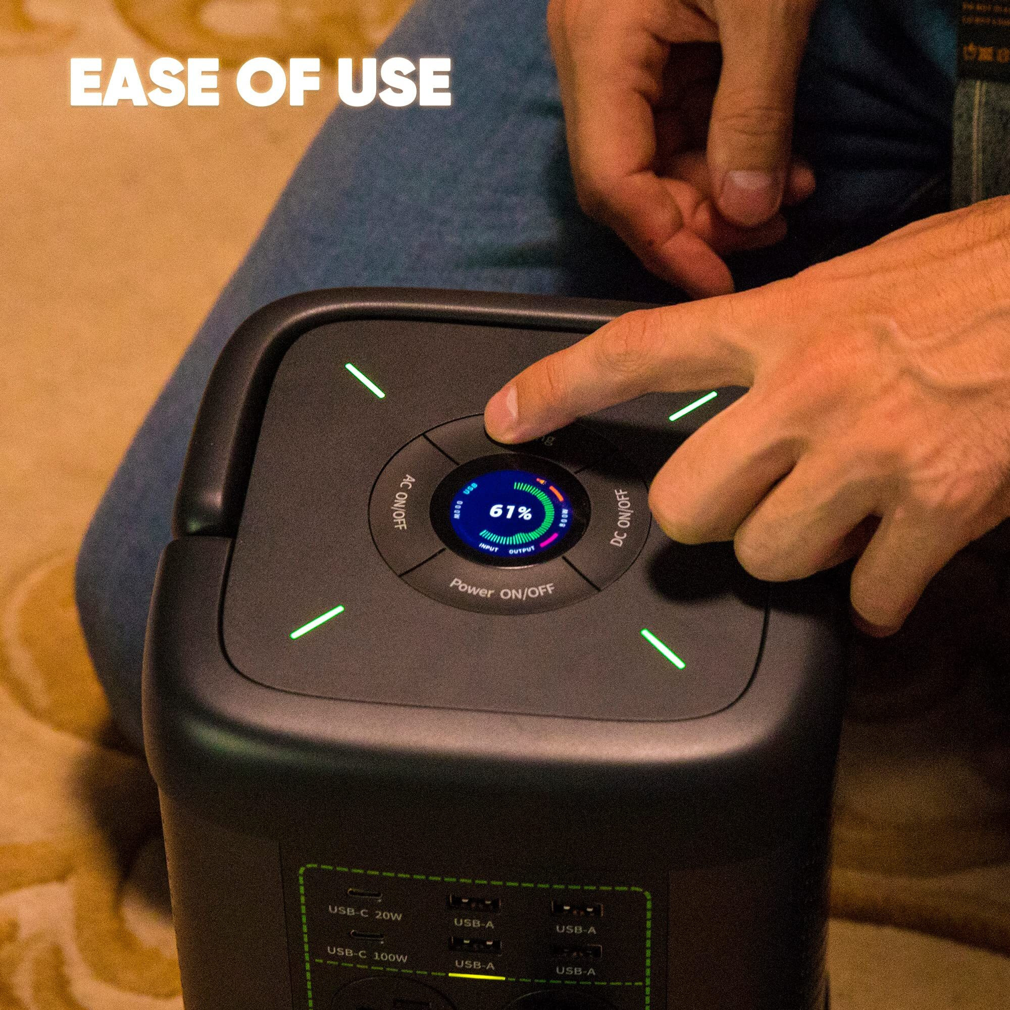 Fremo Portable Power Station X700,662Wh Lifepo4 Battery Solar Generator W/2 Upto 110V/1000W Ac Outlet,Dc 12V Car And Usb Ports(Solar Panel Optional), Solar Generator For Home Use,Outdoor Camping,Rvs