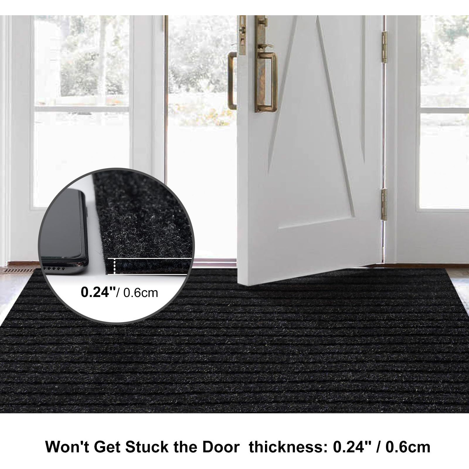Bestvue 3' X 6' Runner Rugs With Rubber Backing, Outdoor Indoor Utility Non Slip Carpet Rug Runner For Hallway, Custom Size Area Rugs Mat For Entryway Balcony Patio Kitchen Garage Stair Laundry