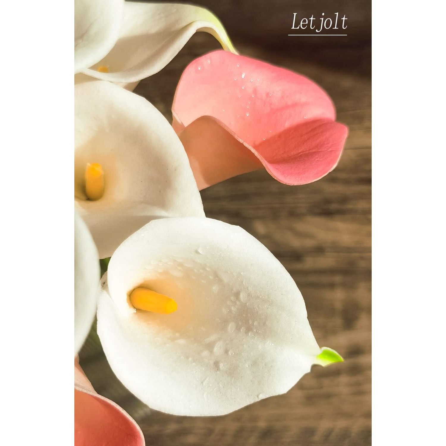 Letjolt Artificial Calla Lily White Flowers 12Pcs Fake Flower Bouquet For Home Decoration Wedding Party Decor, Yellow White