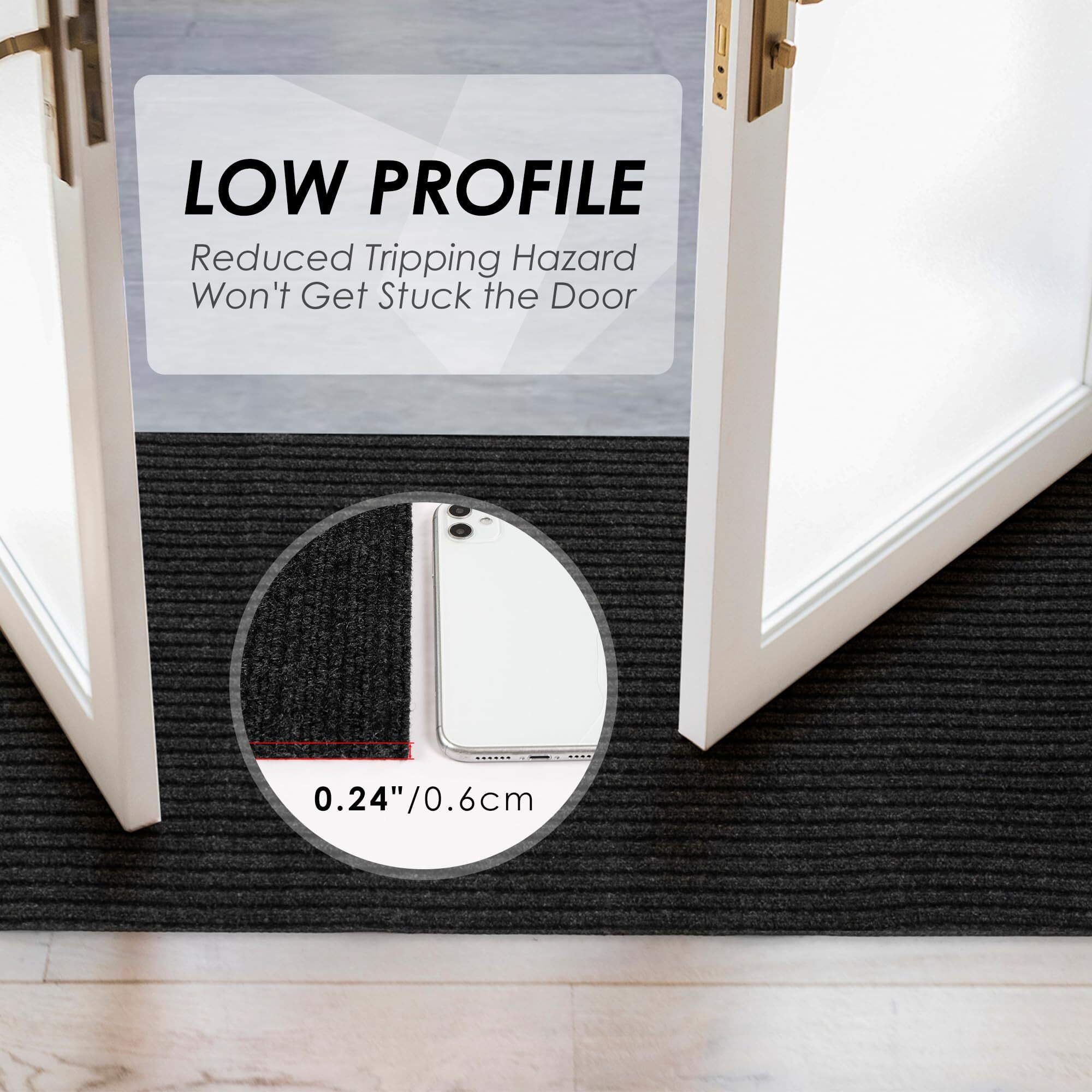 Koloko 3Ft X 12Ft Runner Rug Non-Slip Outdoor Indoor Carpet Runner Custom Size Floor Runners Area Rugs Mat With Rubber Backing For Hallway Entryway Balcony Patio Kitchen Garage Stair Laundry