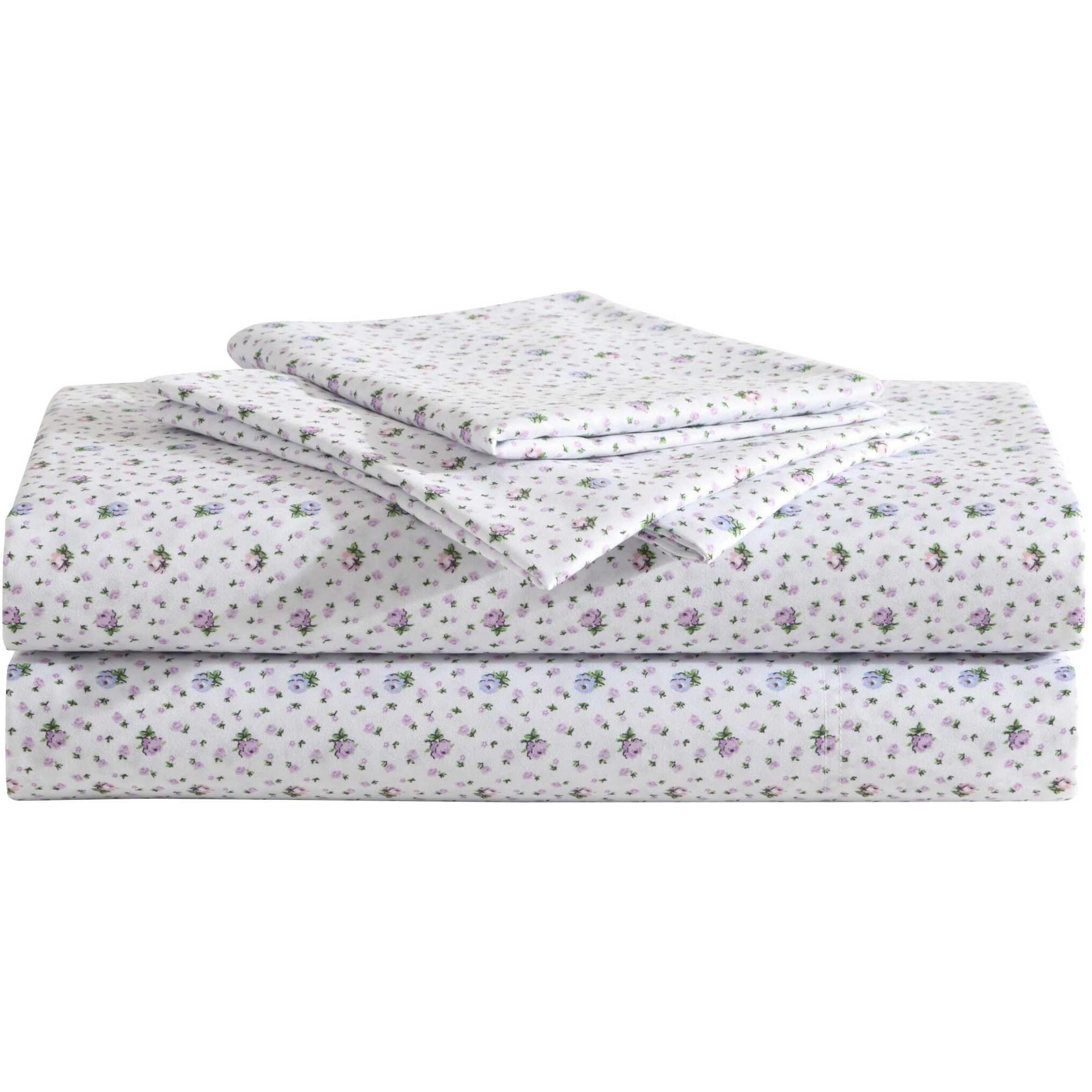 Betsey Johnson - Full Sheets, Soft & Lightweight Bedding, Fade & Wrinkle Resistant (Pretty Floral Ditsy Purple, Full)