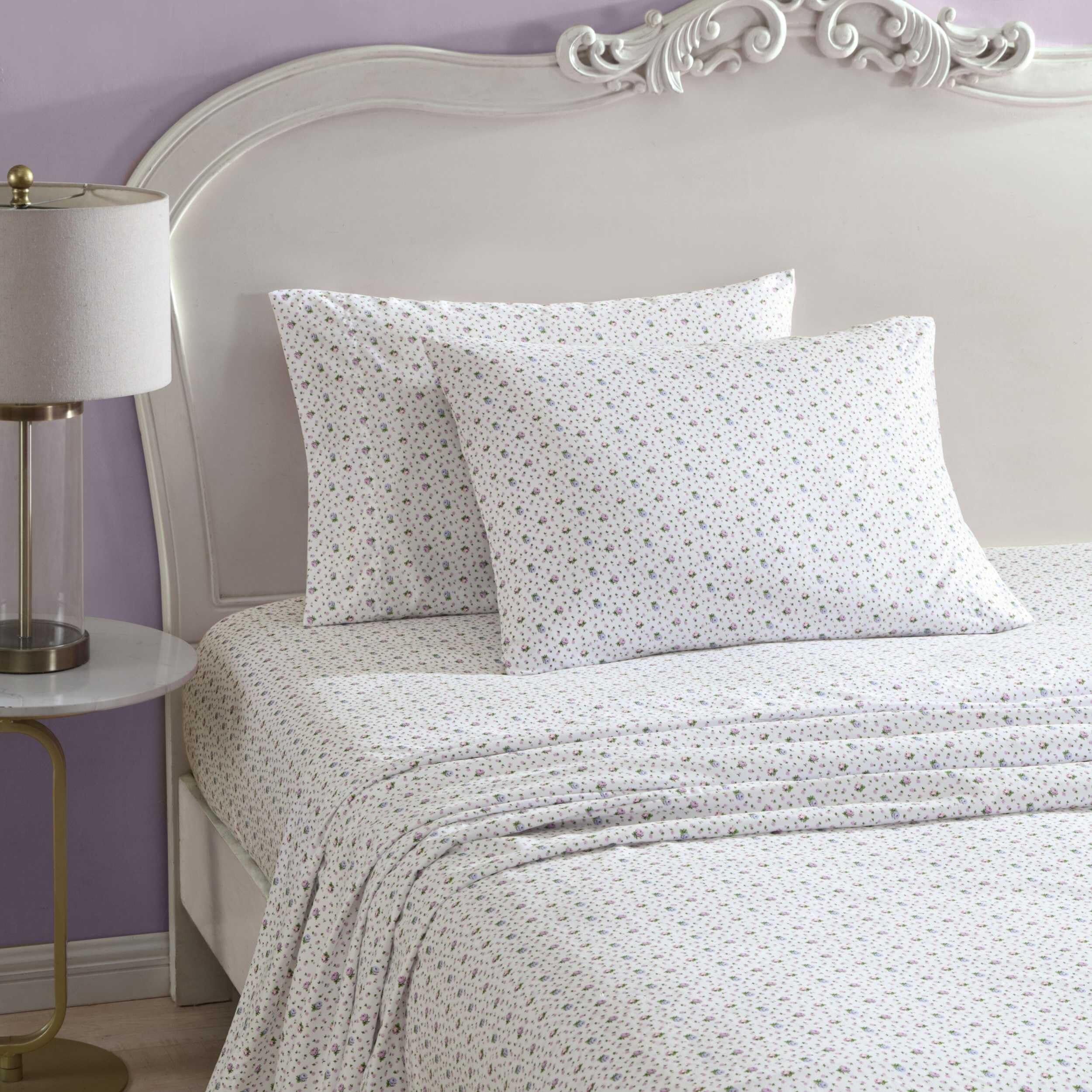 Betsey Johnson - Full Sheets, Soft & Lightweight Bedding, Fade & Wrinkle Resistant (Pretty Floral Ditsy Purple, Full)