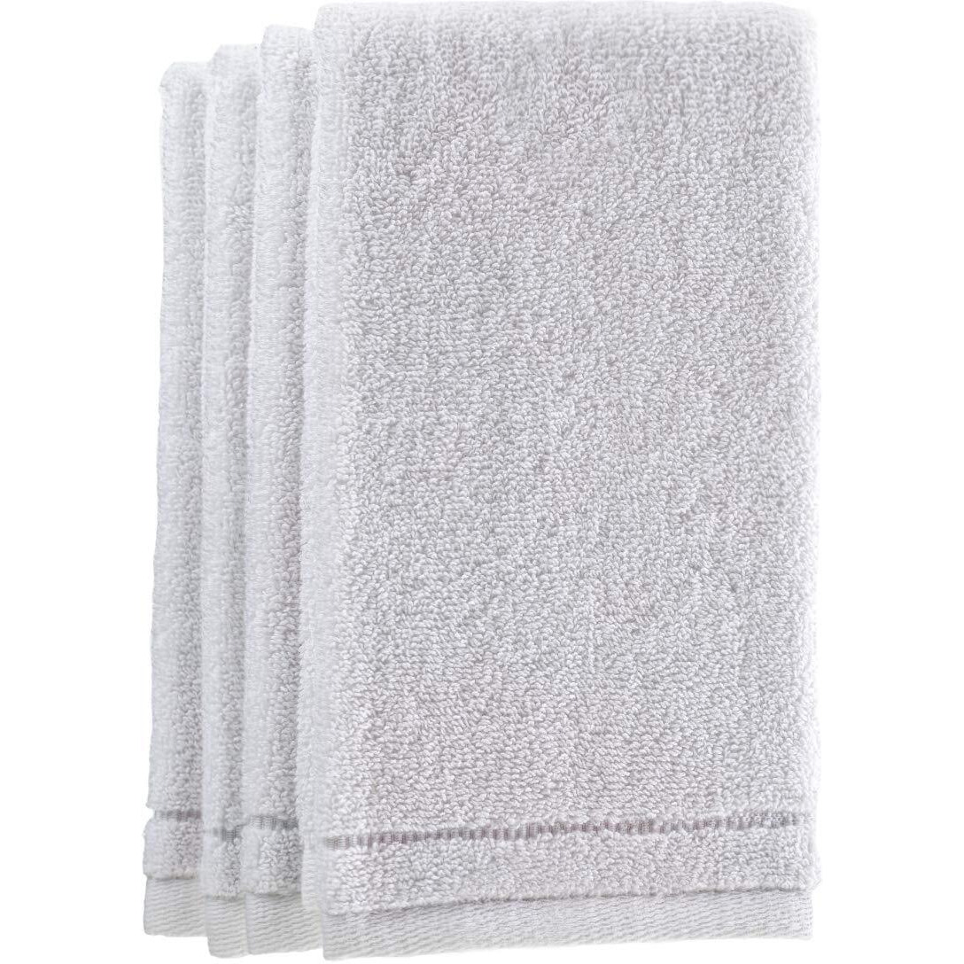 Creative Scents Cotton Fingertip Towel Set - 4 Pack - 11 X 18 Inches Decorative Extra-Absorbent And Soft Terry, Small White Hand Towels For Bathroom And Powder Room, Guest And Housewarming Gift